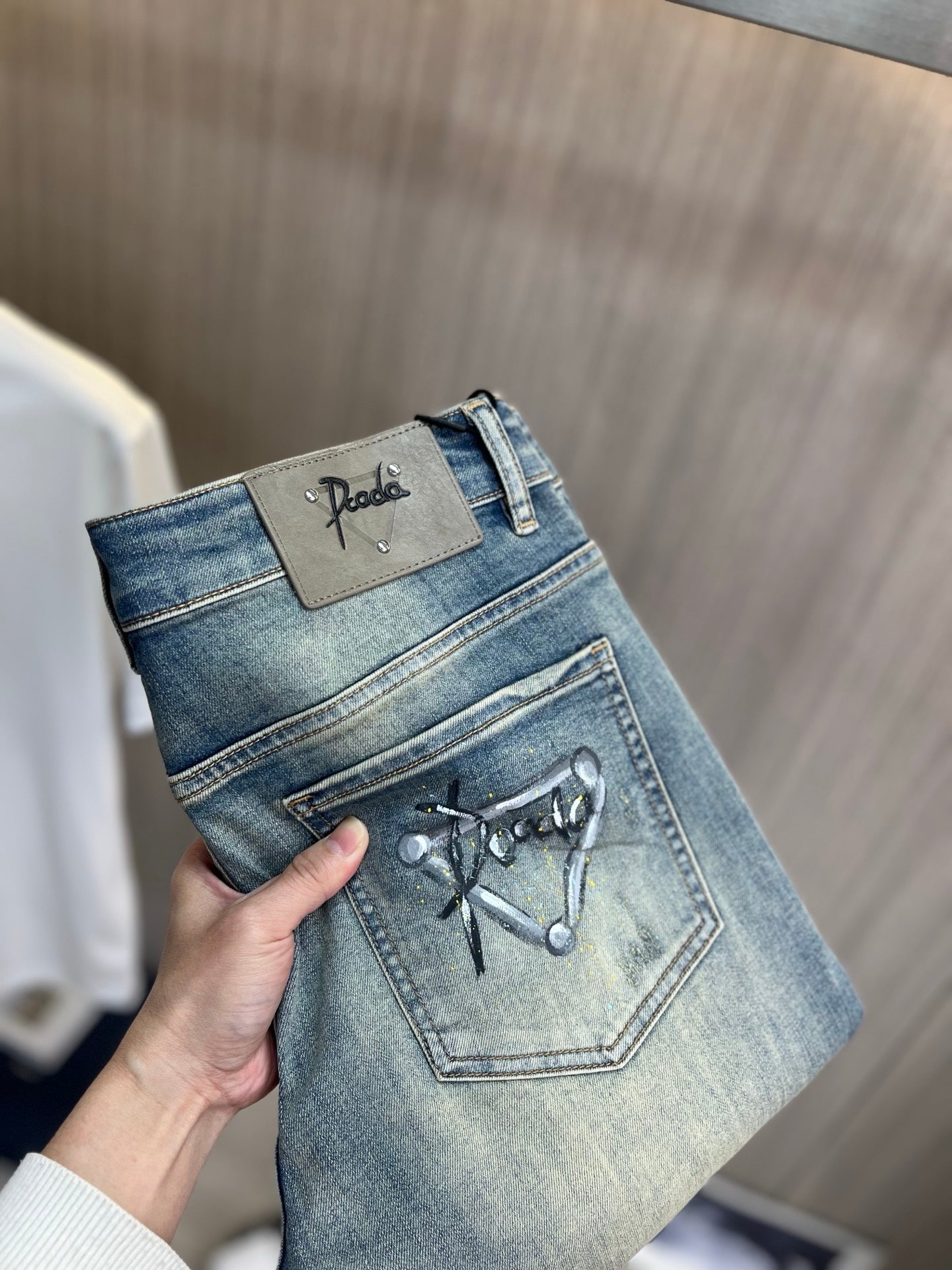 PRA 2026 Men's Jeans Washed Blue Denim 843260