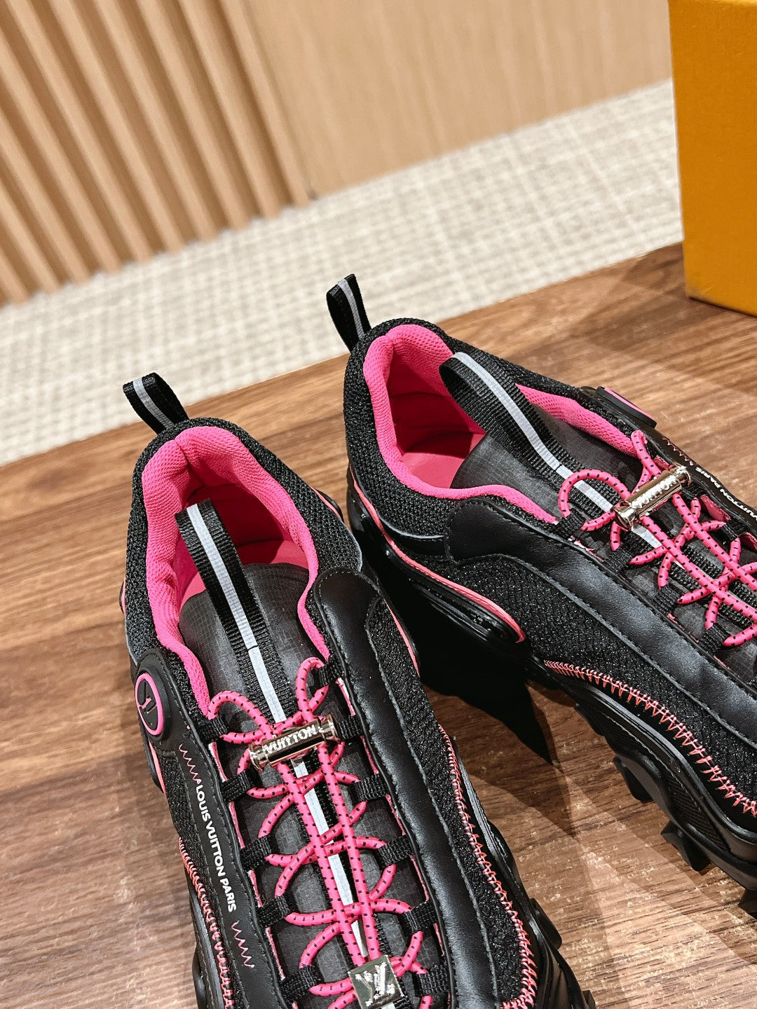 LV Rush Sneaker Black Mix Pink Cowhide