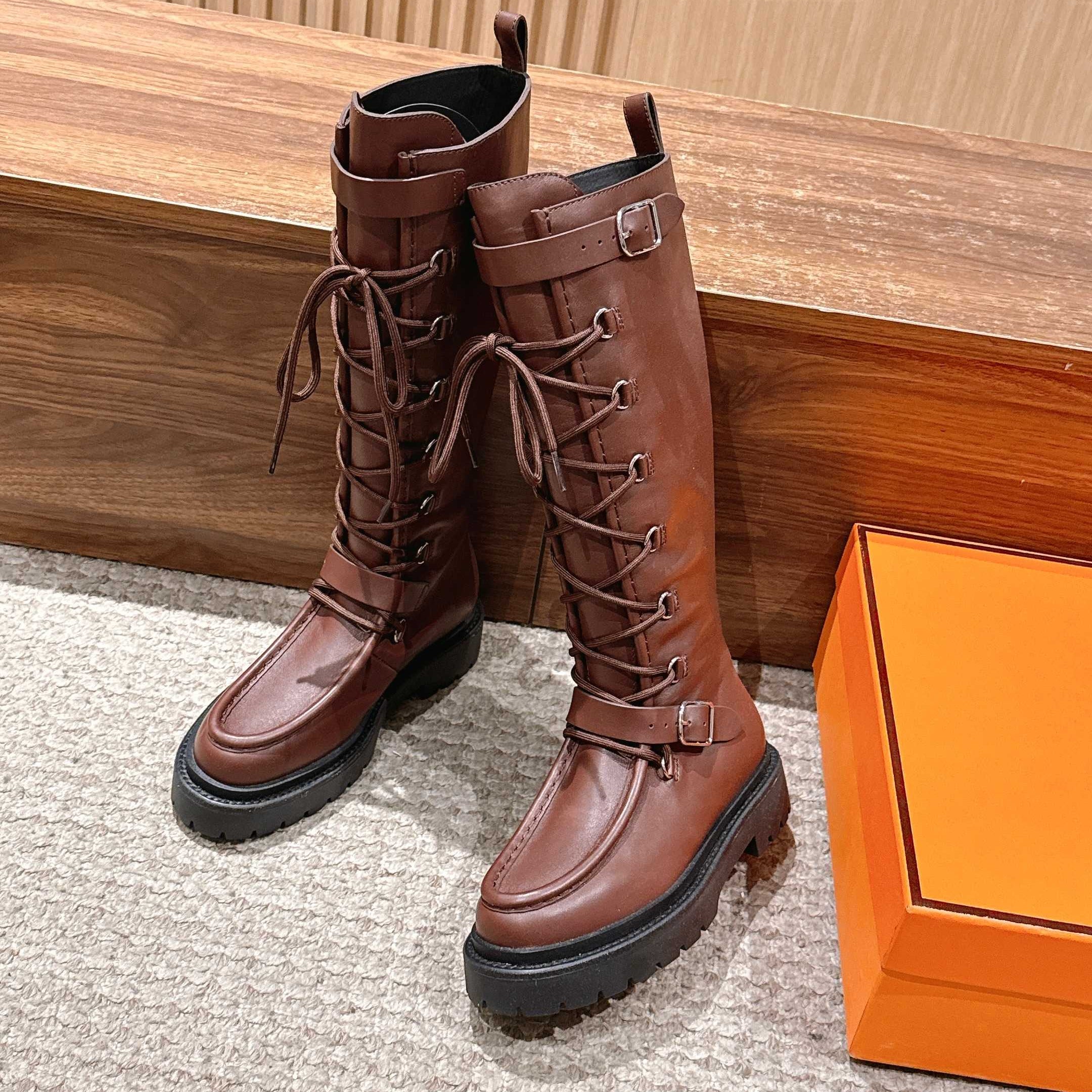 HM 25 High Boots Chocolate Brown mix Black Calfskin 512529