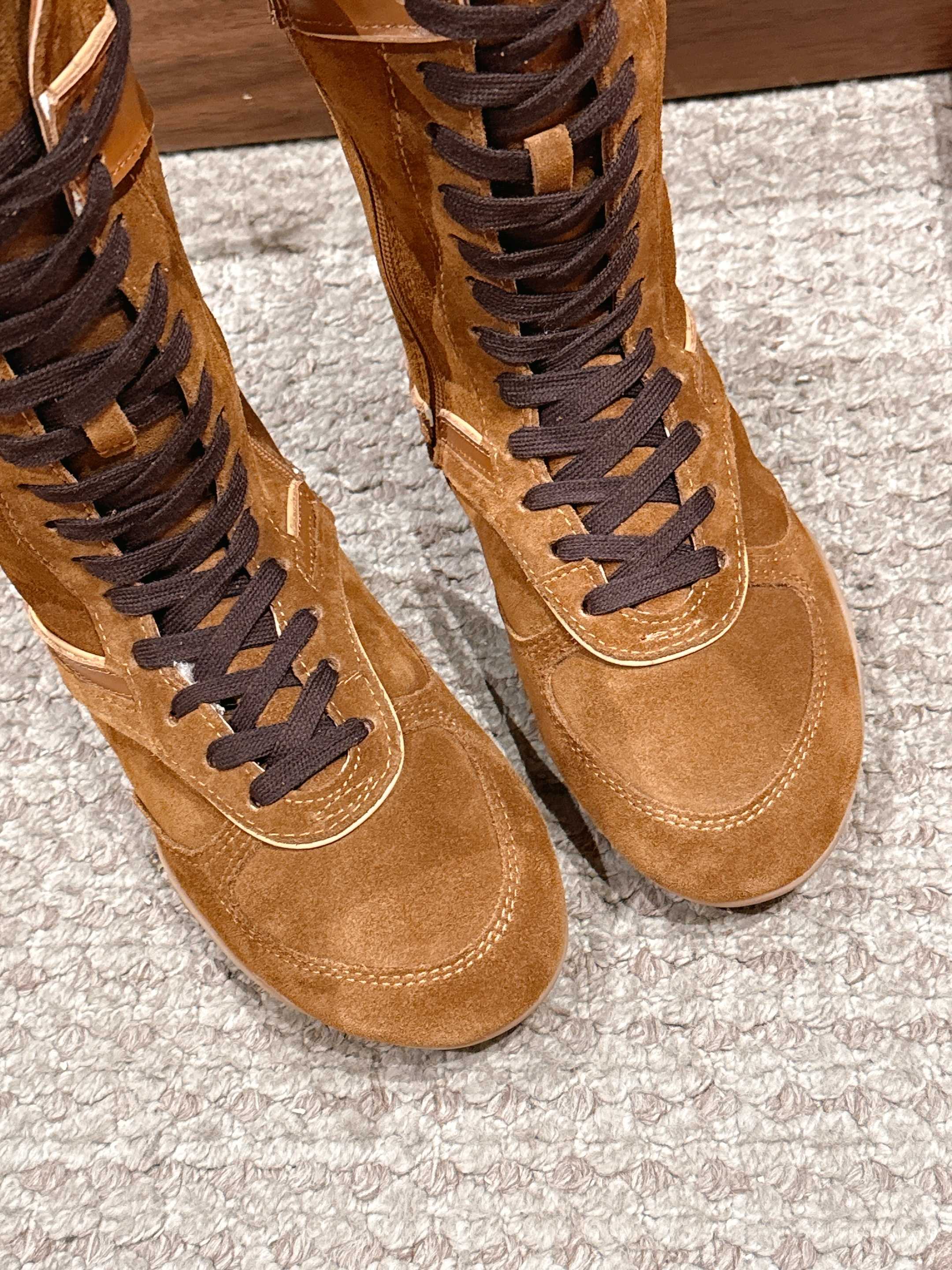 Miumiu 25 Boot Brown Suede Calfskin 553693