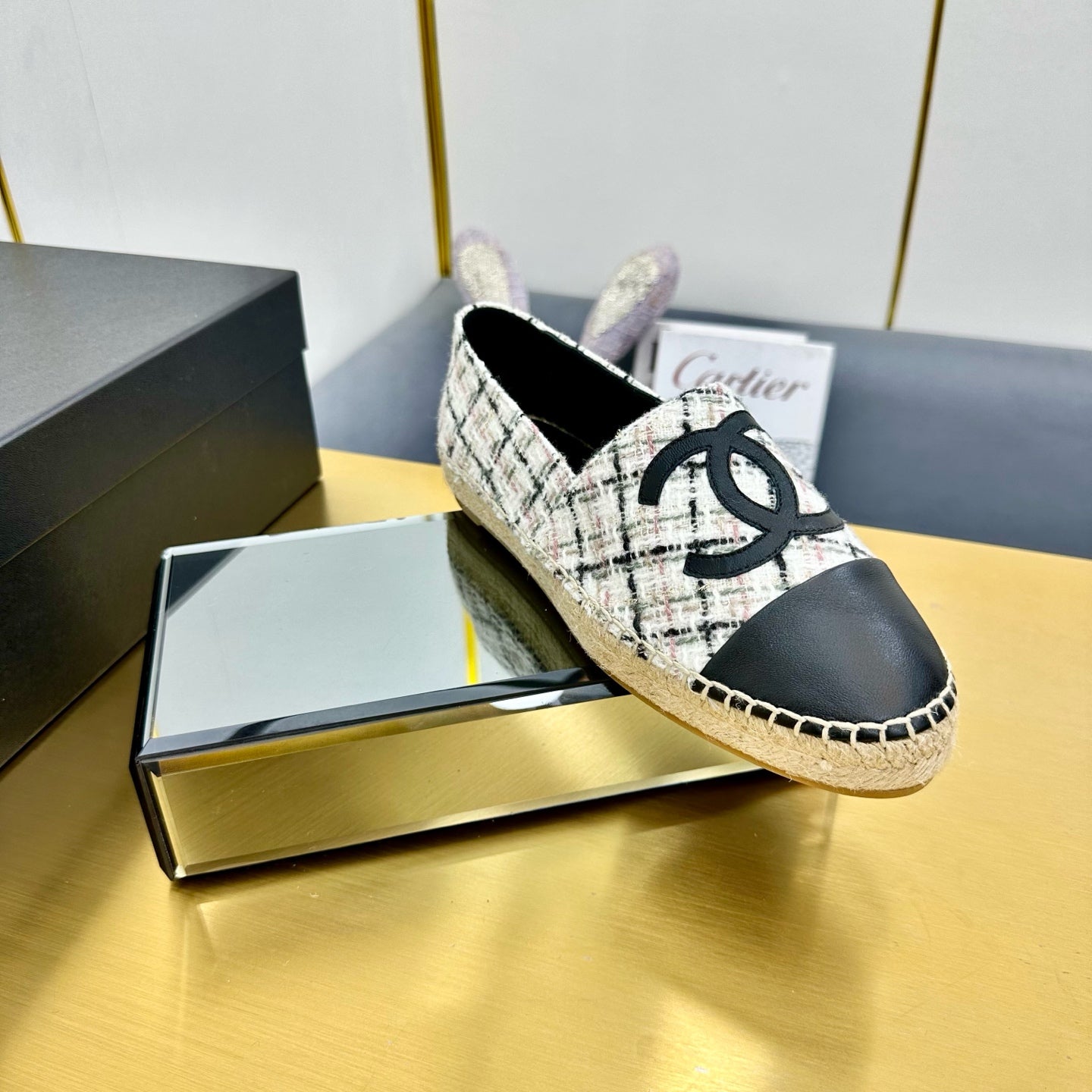 CC 25s Slipâ€“on Espadrilles White Moss Green Tweed 297820