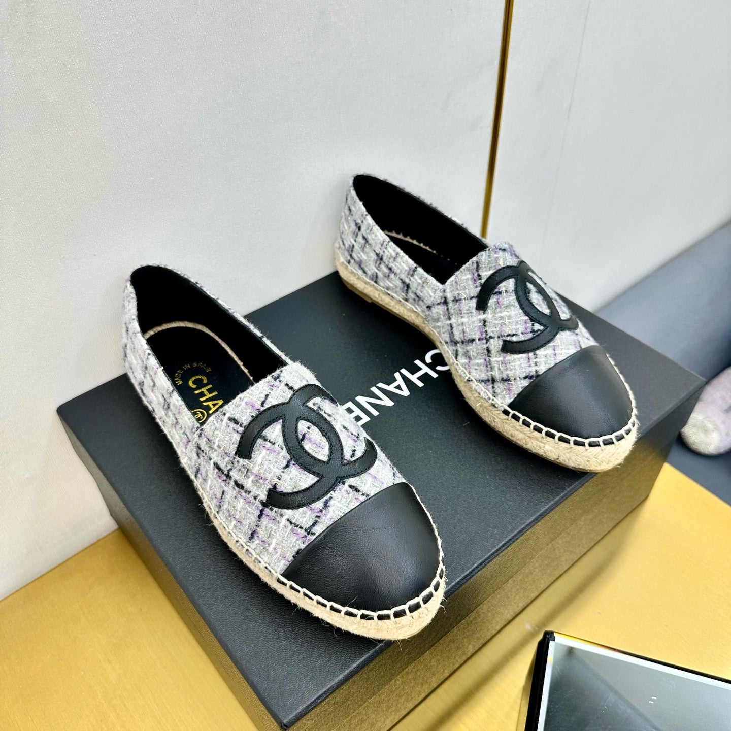 CC 25s Slipâ€“on Espadrilles Gray Purple Tweed 297821