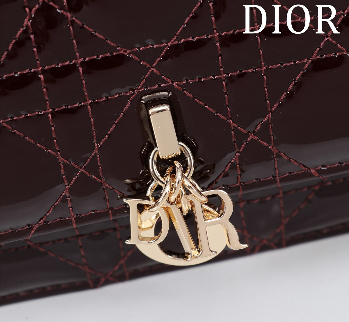 my cd mini 21 wine red patent calfskin