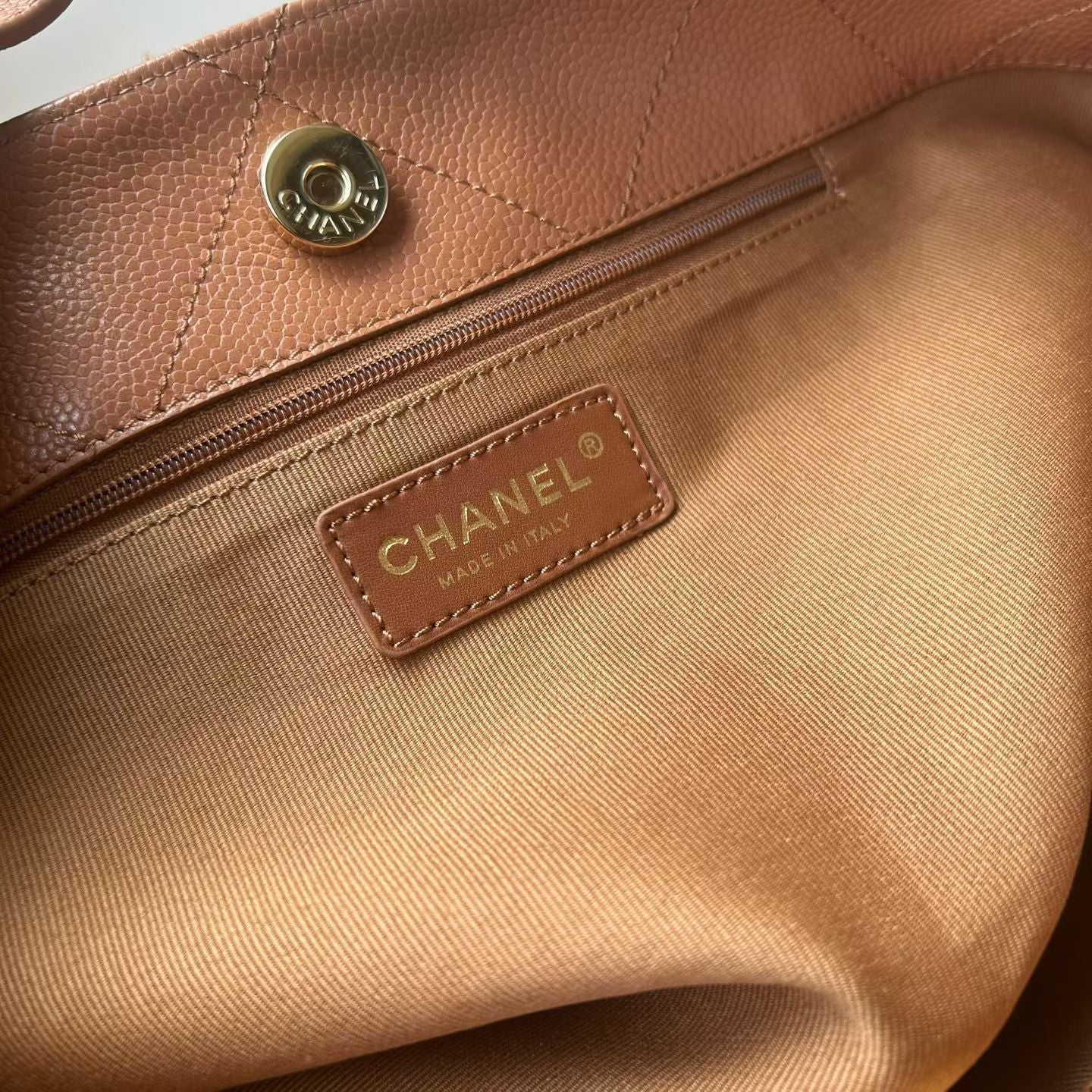 Chanel 2026 Preppy Tote Bag 30cm Brown And Black Grained Calfksin