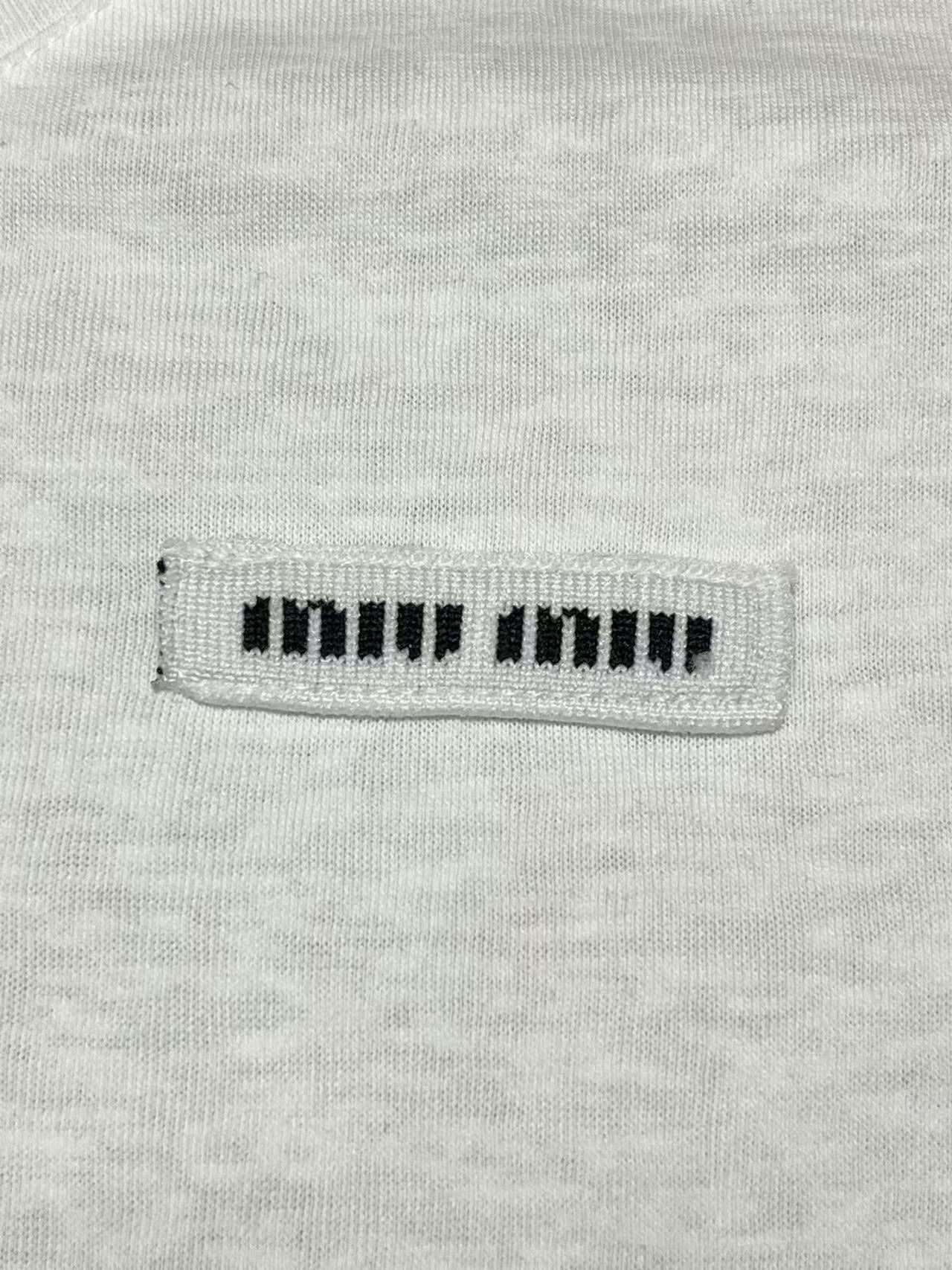 Miumiu 2026 V-neck short-sleeved T-shirt Cotton