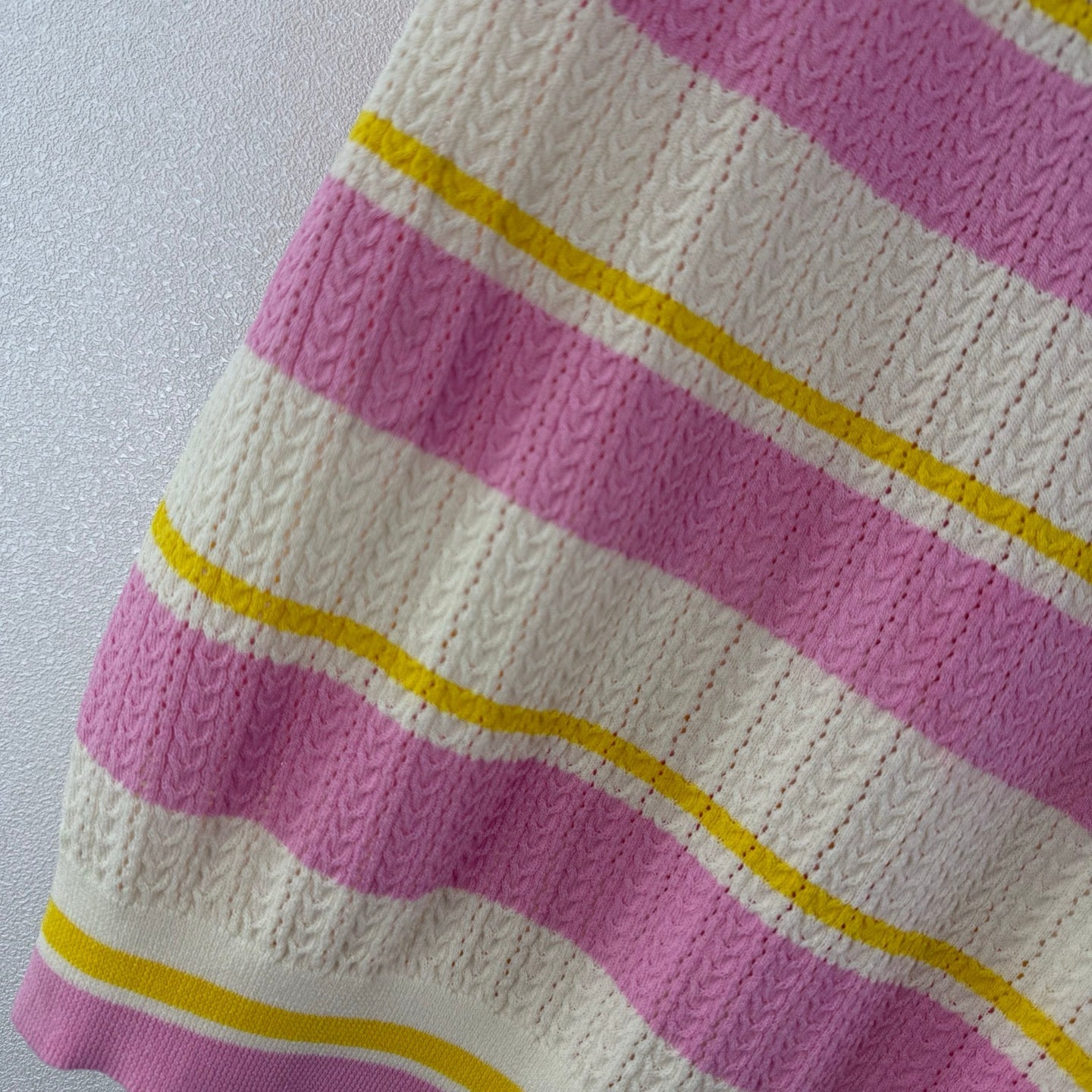 Chanel 2026 Striped Short-sleeve Top Cotton Wool Cashmere 395495
