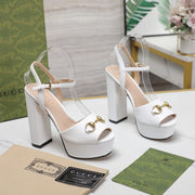 GG Sandales Cuir Noir White