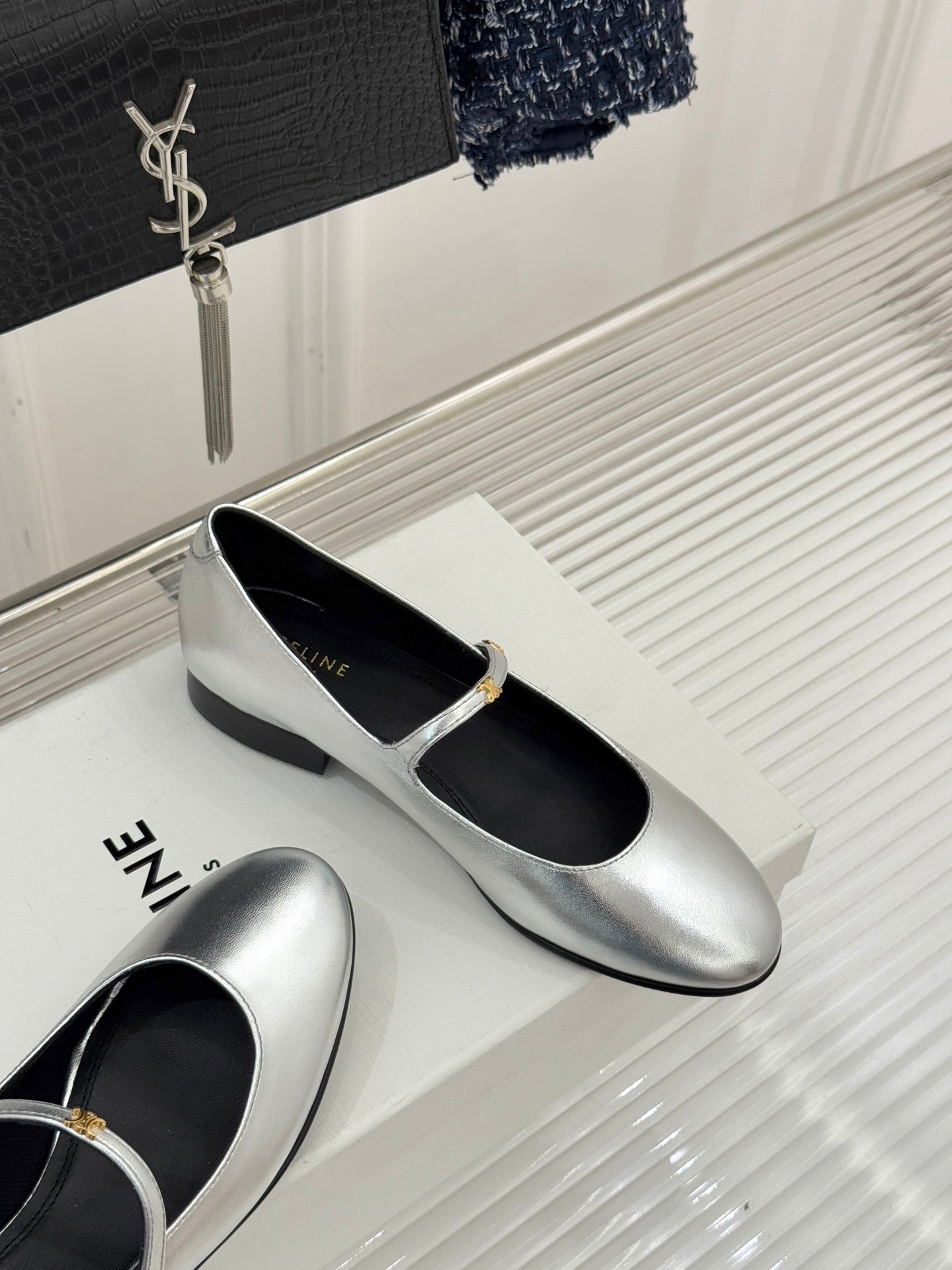 Celine 26 Mary-Jane Ballet Flats Leather 755874