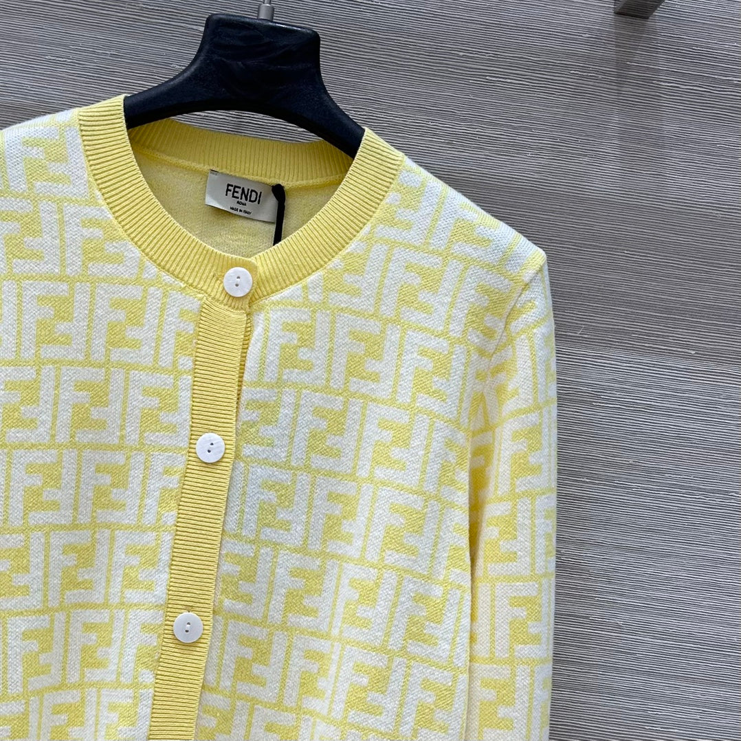 Fendi 25 Cardigan yellow Cotton