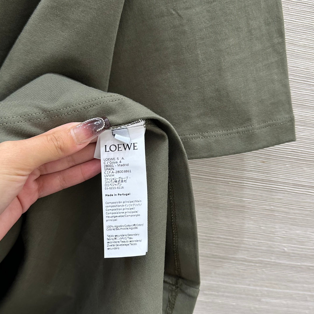 Loewe 25 Relaxed Fit T-shirt Khaki  Green Cotton