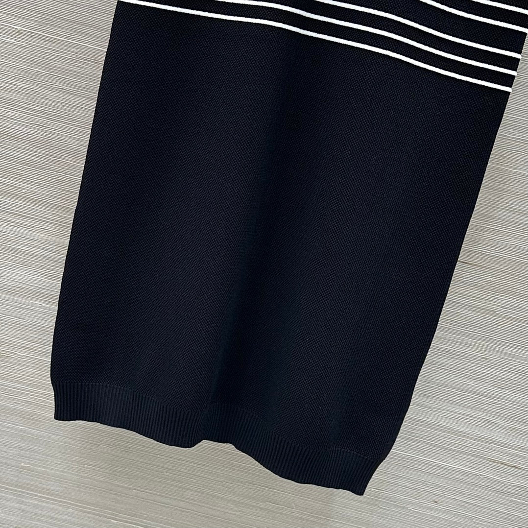 Gucci Polo Shirt Dress Black Cotton Wool