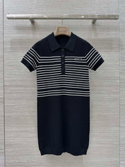 Gucci Polo Shirt Dress Black Cotton Wool
