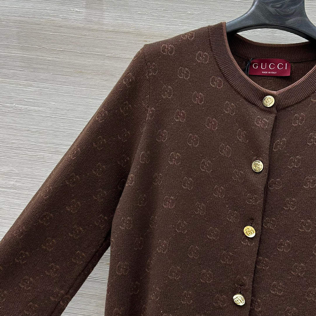 GG 25 Cardigan Earth Brown Wool 0012