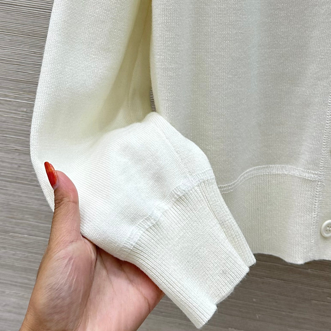 Bur 25 Cardigan Black And White Cashmere