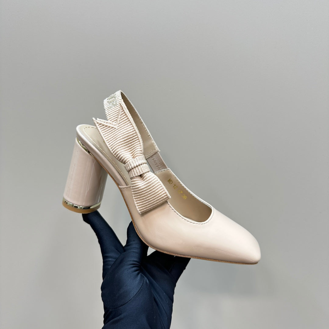 Miss Dior Paris Slingback Pump In Beige Glossy Cowhide  998863