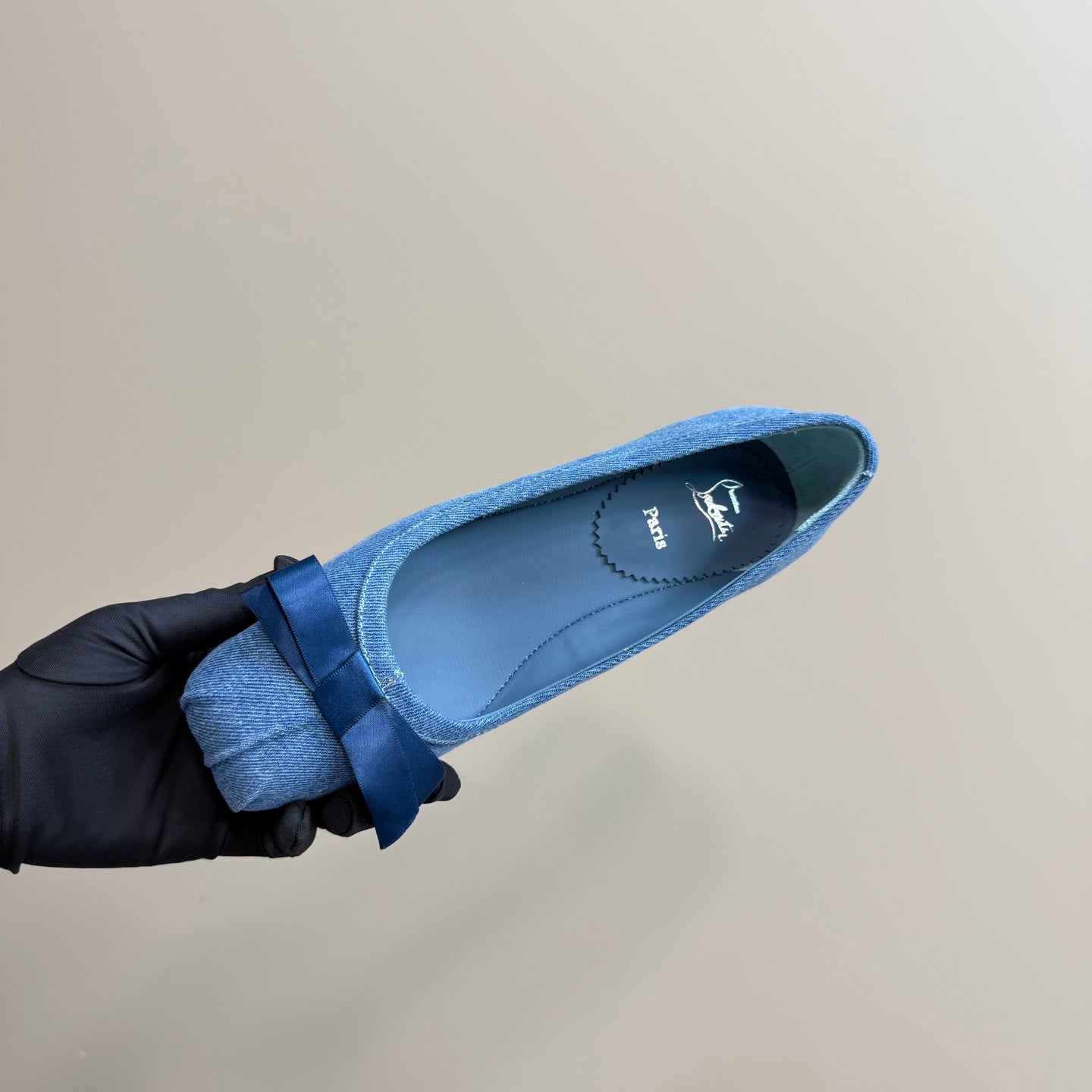 CL Denium Ballet Shoes Blue Nappa Lambskin 299718