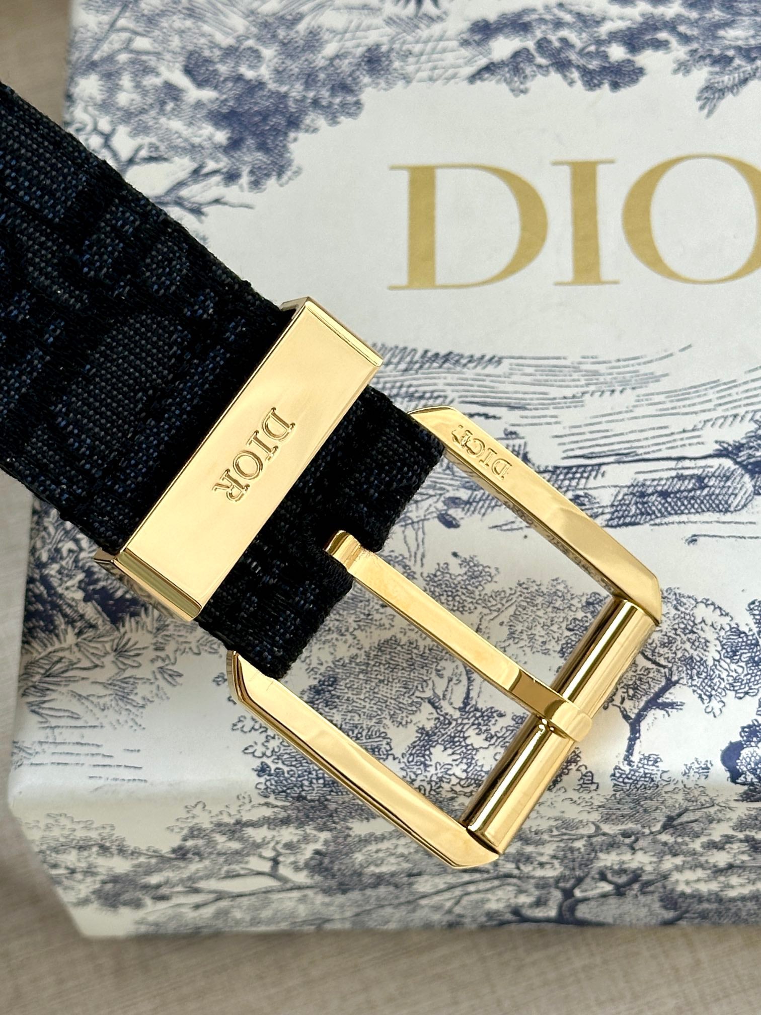 Dior Oblique Belt 35mm Jacquard and Grained Calfskin 208461