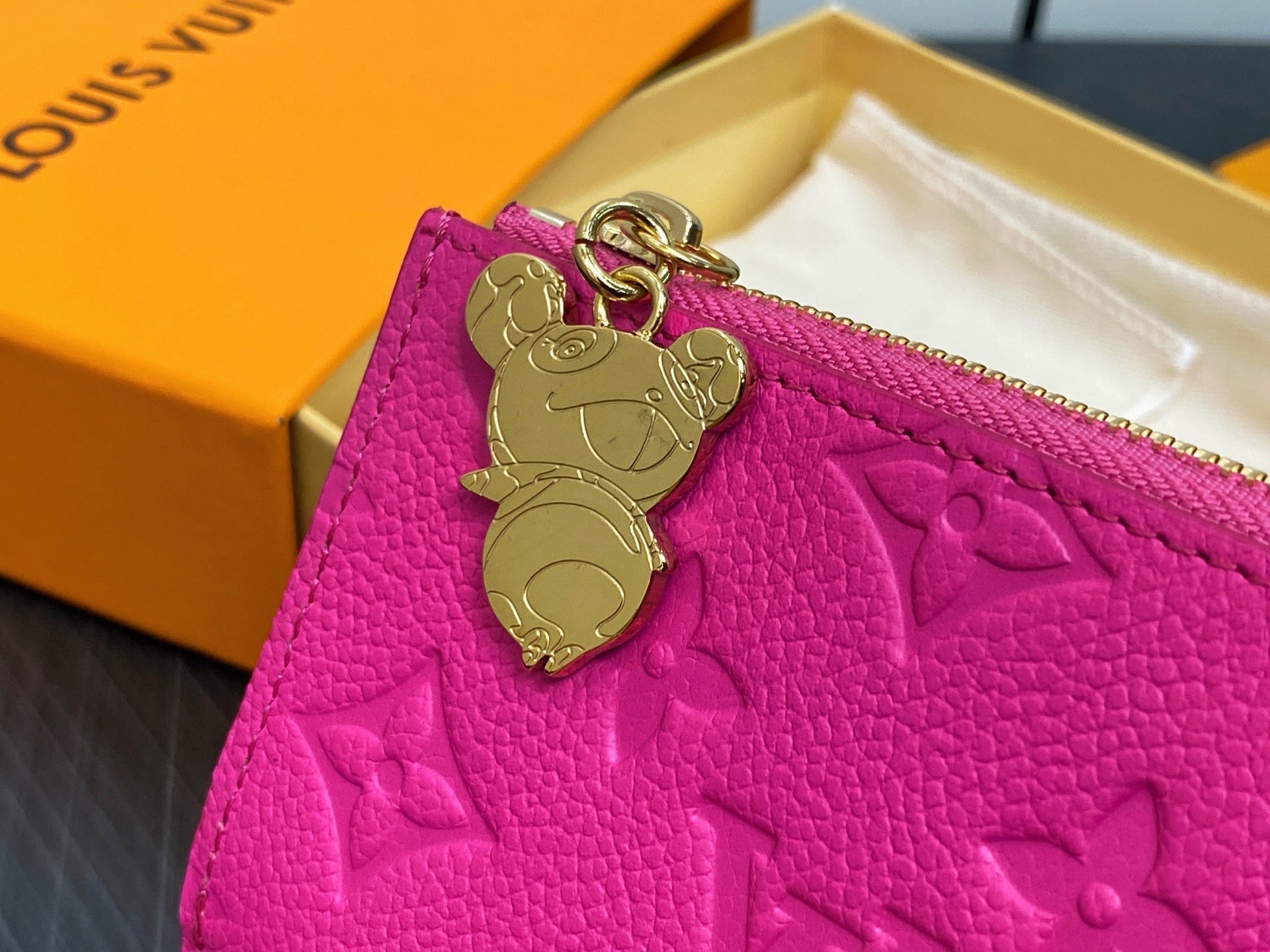 LV x TM Portfolio Lisa Wallet Pink Gold Leather 329901