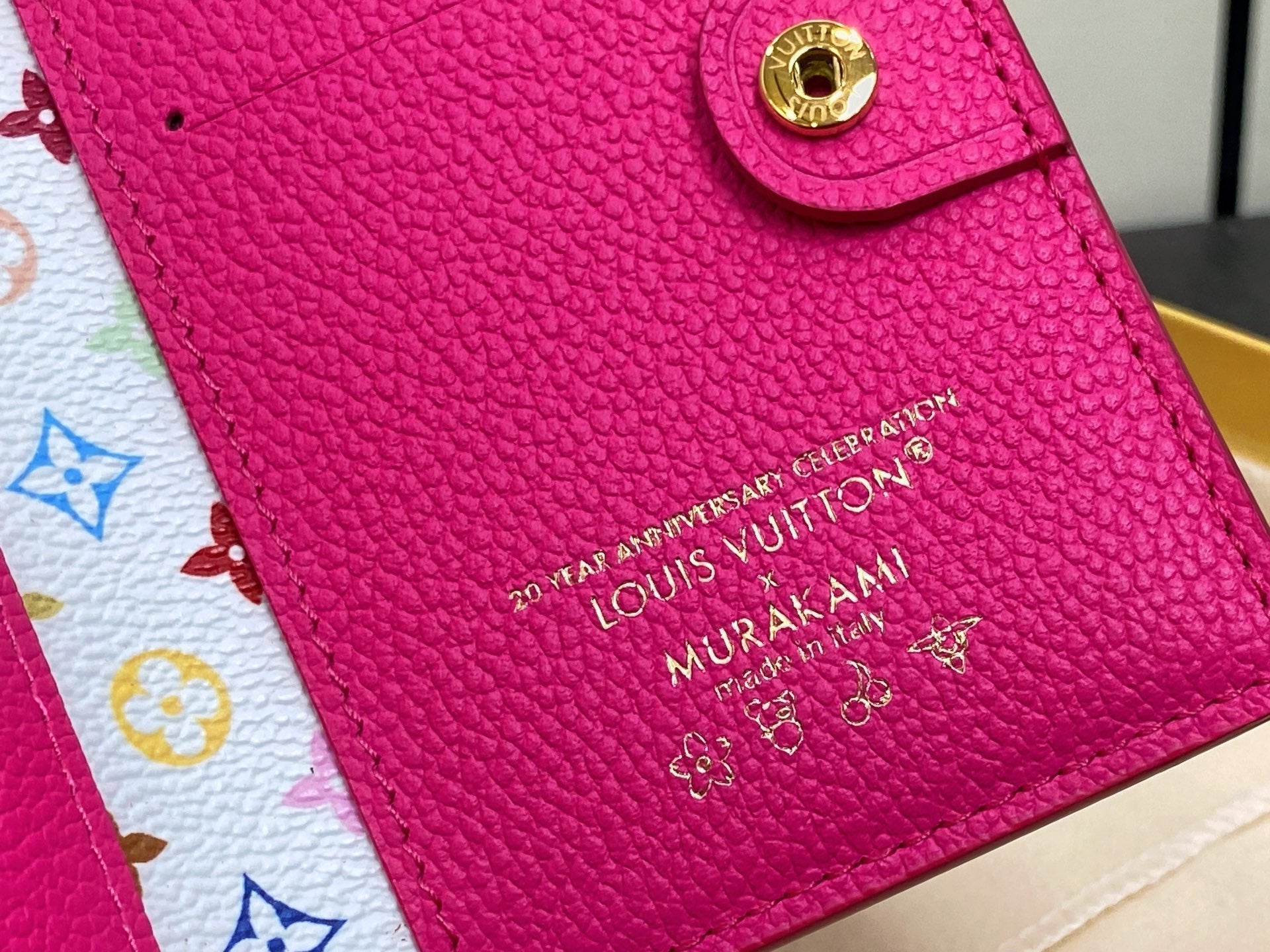 LV x TM Portfolio Lisa Wallet Pink Gold Leather 329901