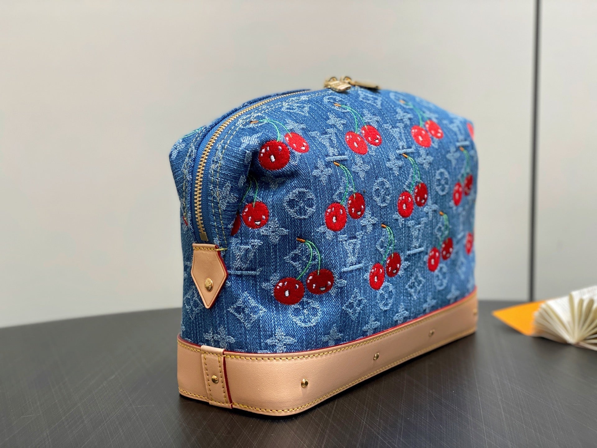 LV x TM Cosmetic Pouch GM 27cm Monogram Cherry Denim