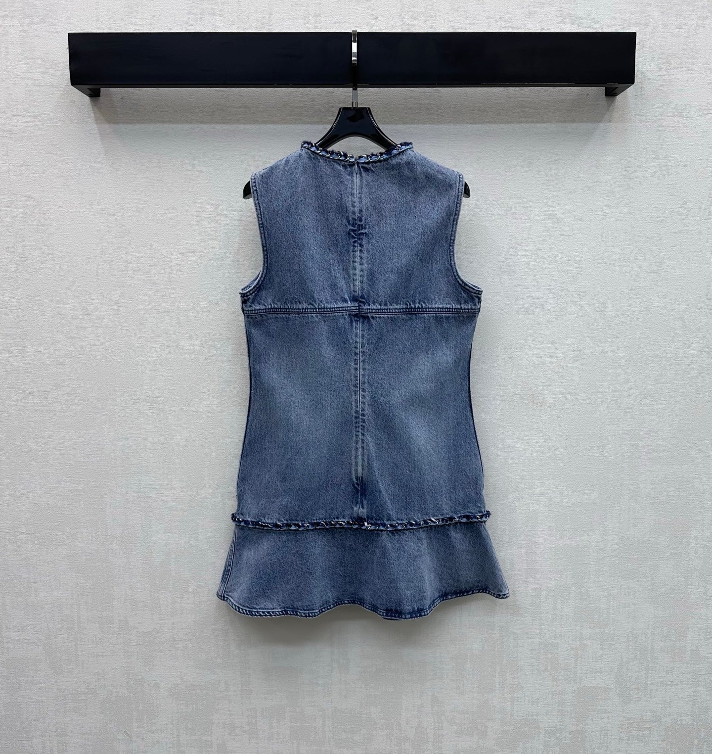 Chanel 2026 Embroidered Denim Vest Dress Blue Cotton 356148