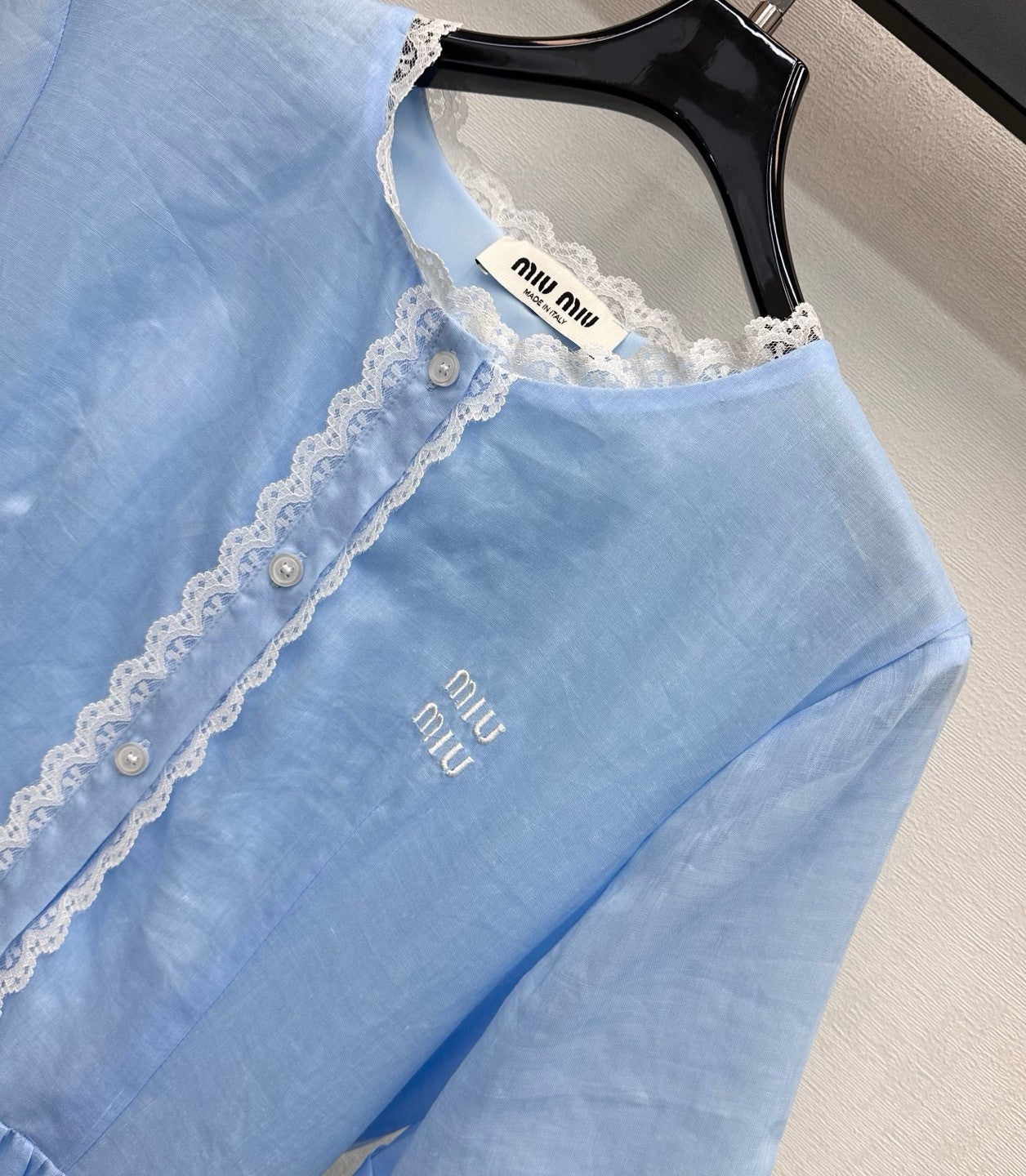 Miumiu 2026 Lace Dress Blue Cotton 431920