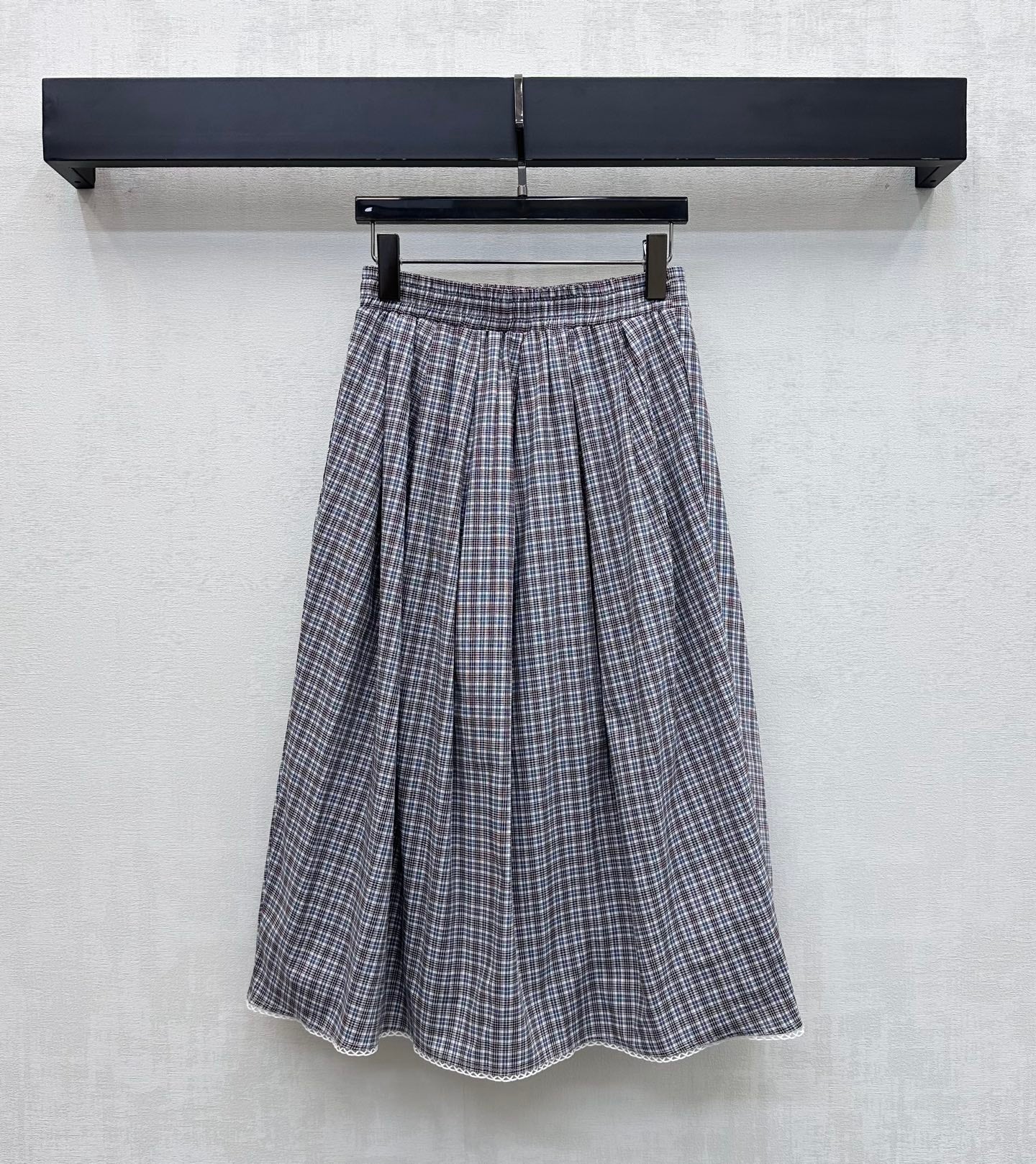 Miumiu 2026 Plaid Set Gray Cotton 410726