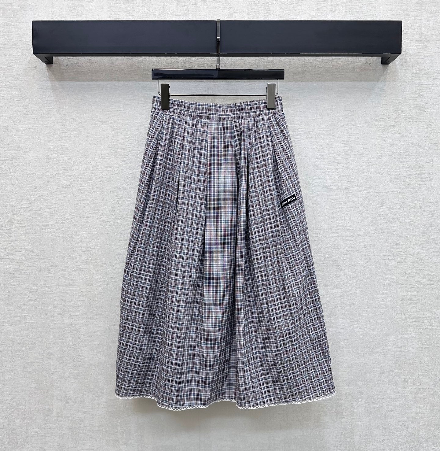 Miumiu 2026 Plaid Set Gray Cotton 410726