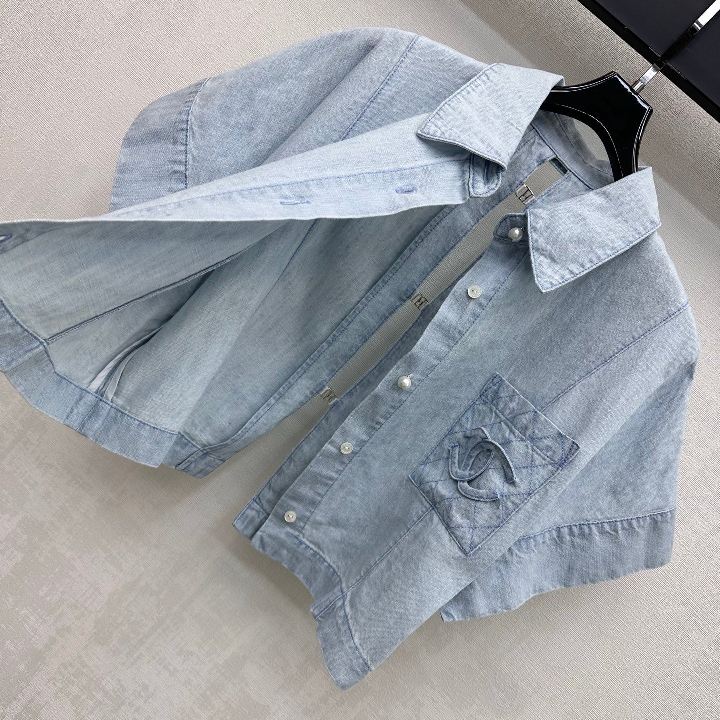 Chanel 2026 Demin Shirt Light Blue Cotton 636015