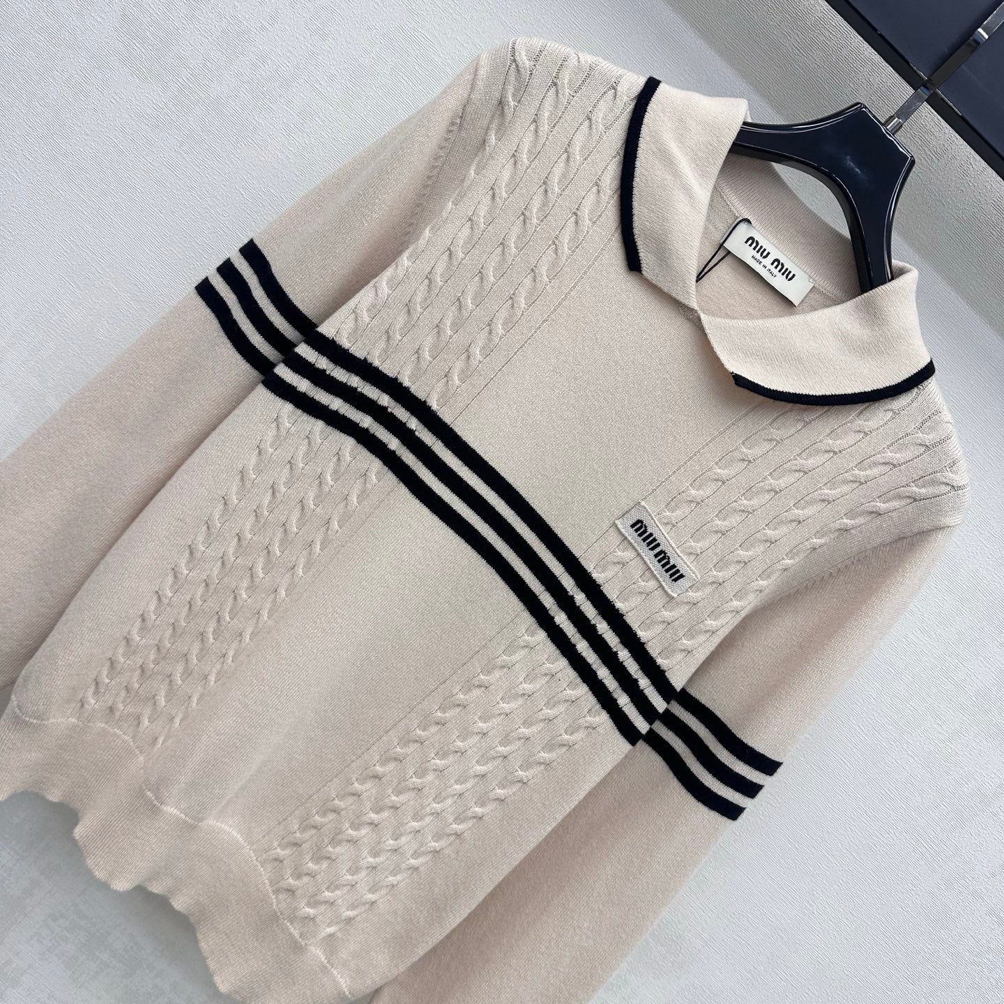 Miumiu 2026 Striped Long-Sleeve Knitwear Wool 418694