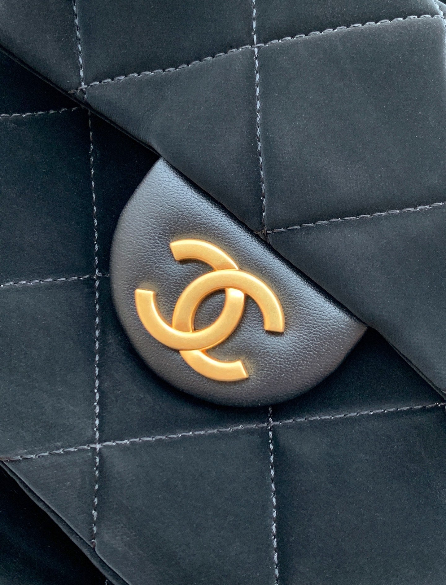 Chanel 25K Backpack Black Gold Suede 295191