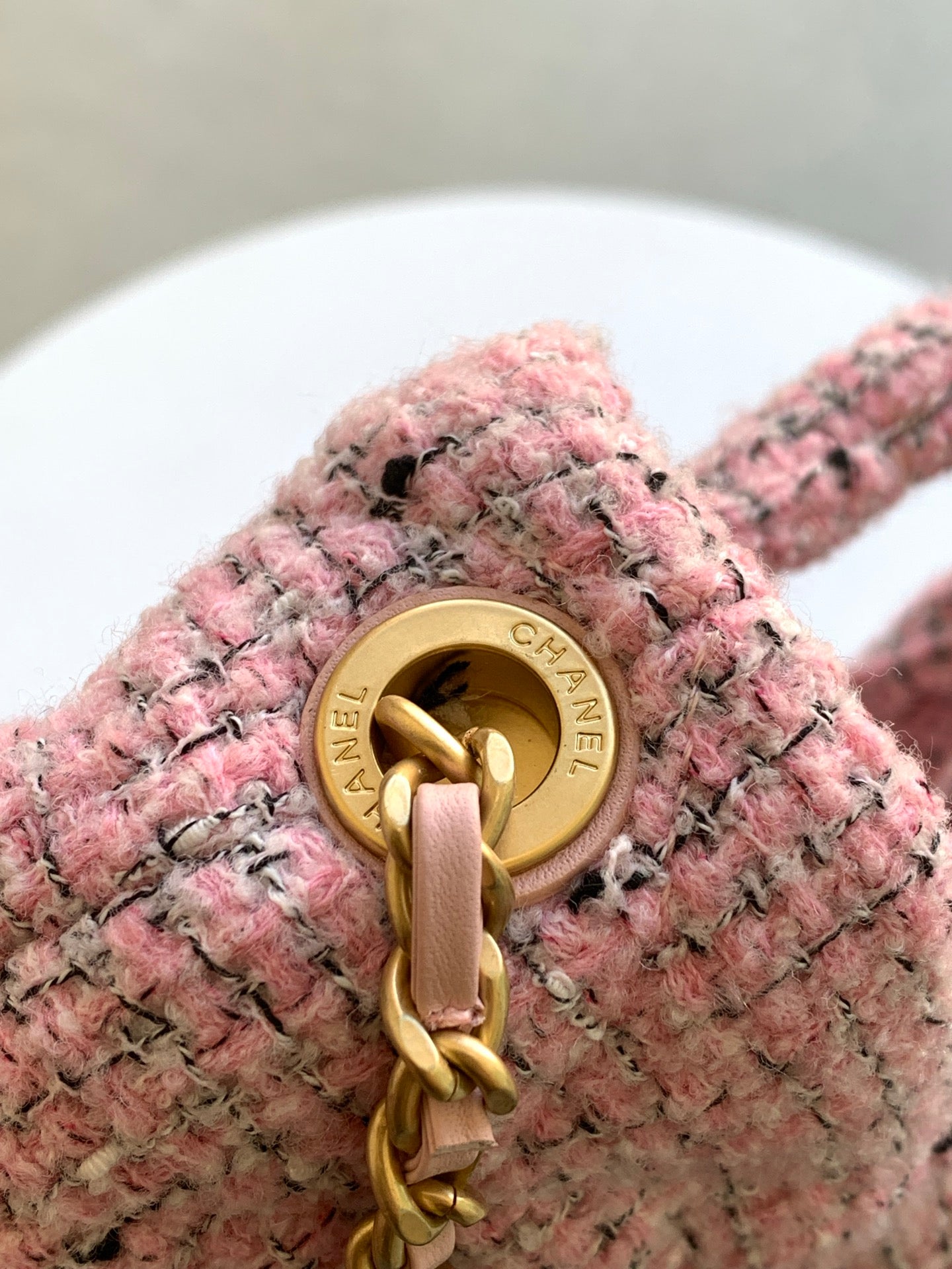 Chanel 2026 Bow Bag 26cm Pink Wool Fabric