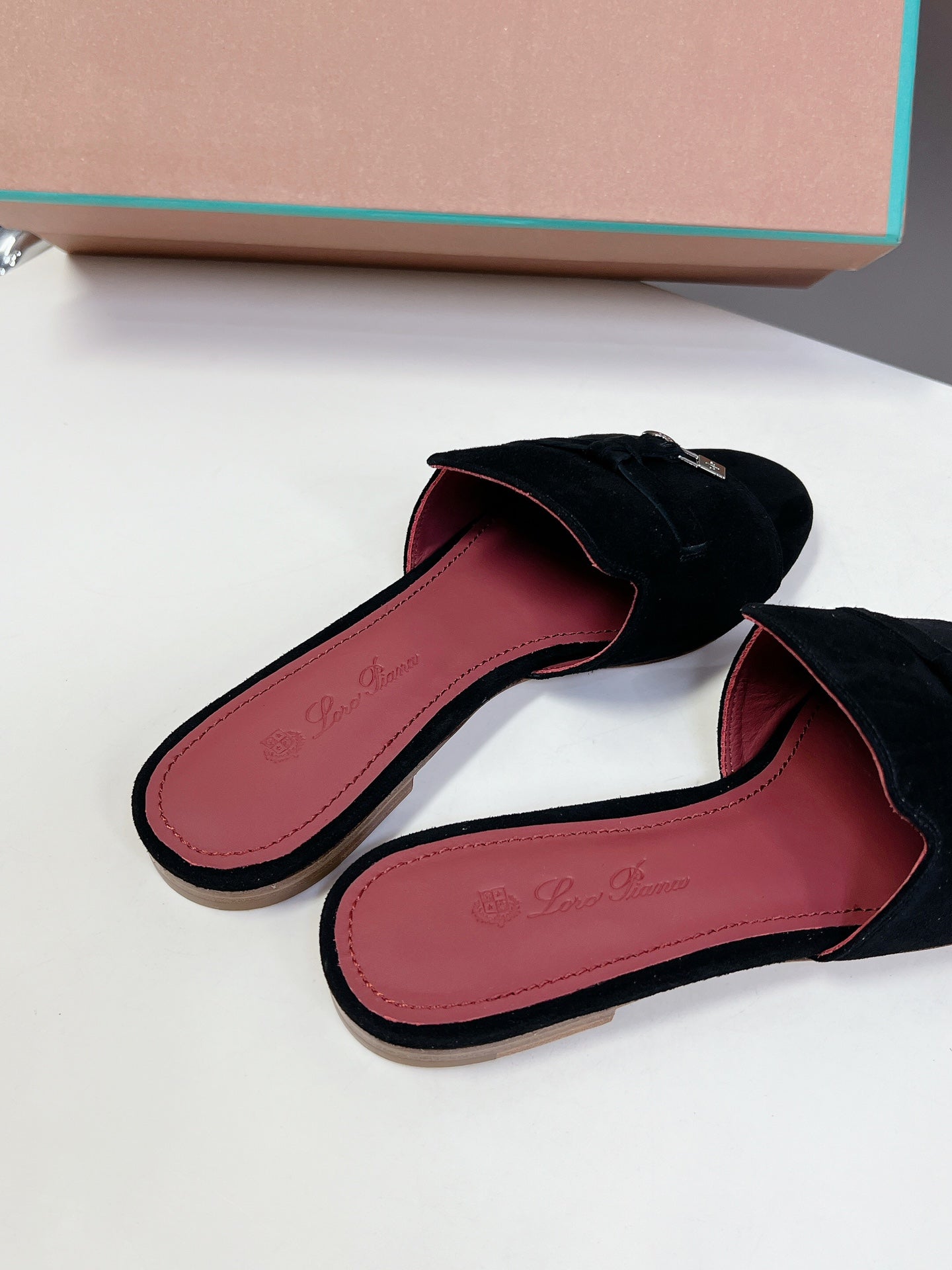 Loro Piana Summer Charms Flat Sandals Suede Lambskin
