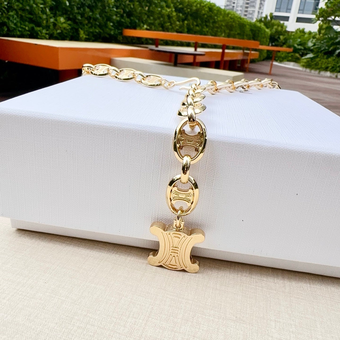 Celine 2026 Gold Metallic Belt