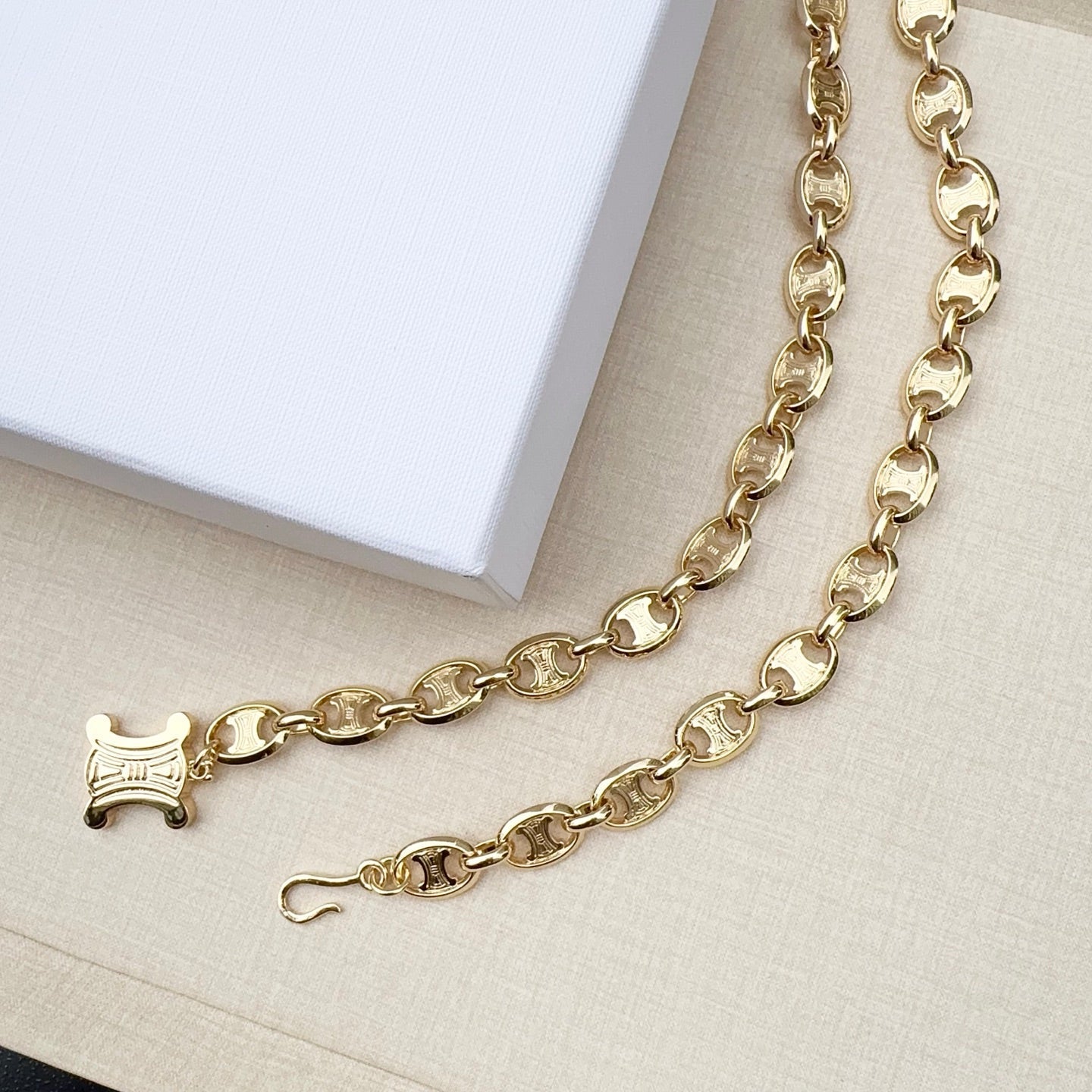 Celine 2026 Gold Metallic Belt