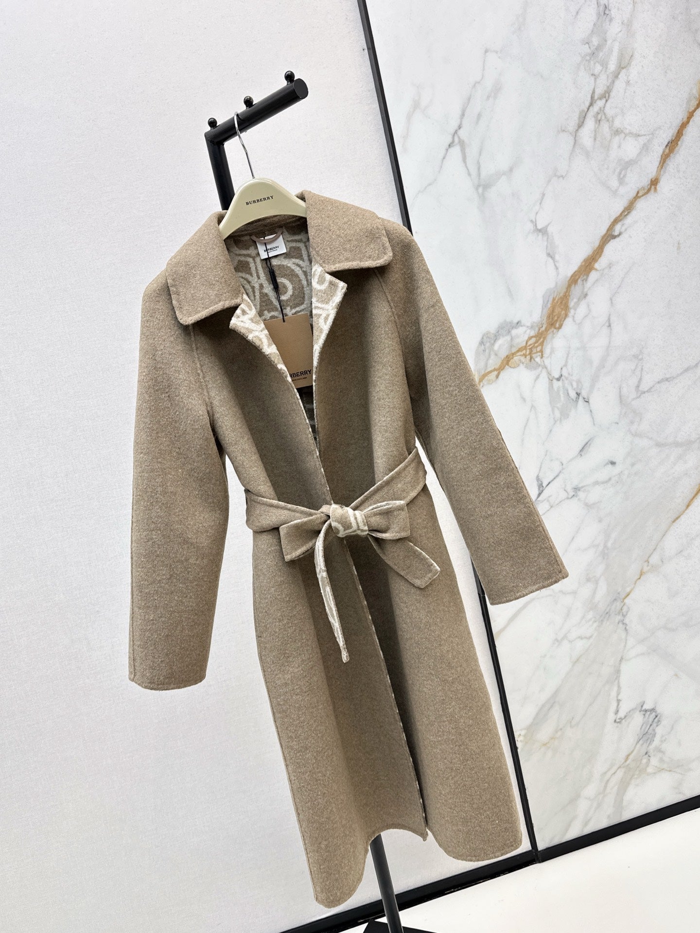 Burberry 25 Long Coat Beige Wool