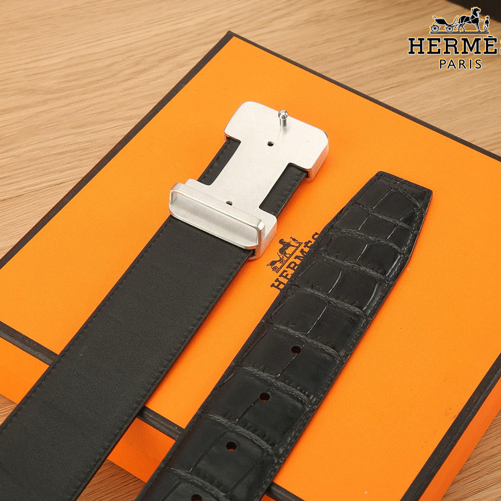 HM Constance Belt 38mm Black Togo Leather 619662
