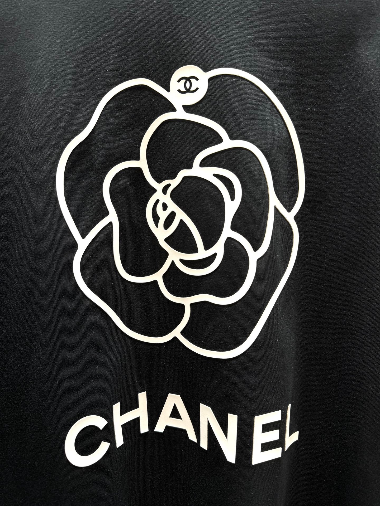 Chanel 2026 Logo Short-Sleeve T-Shirt Black Cotton