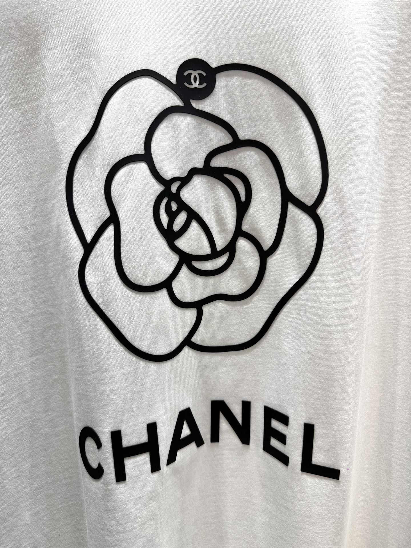 Chanel 2026 Logo Short-Sleeve T-Shirt White Cotton