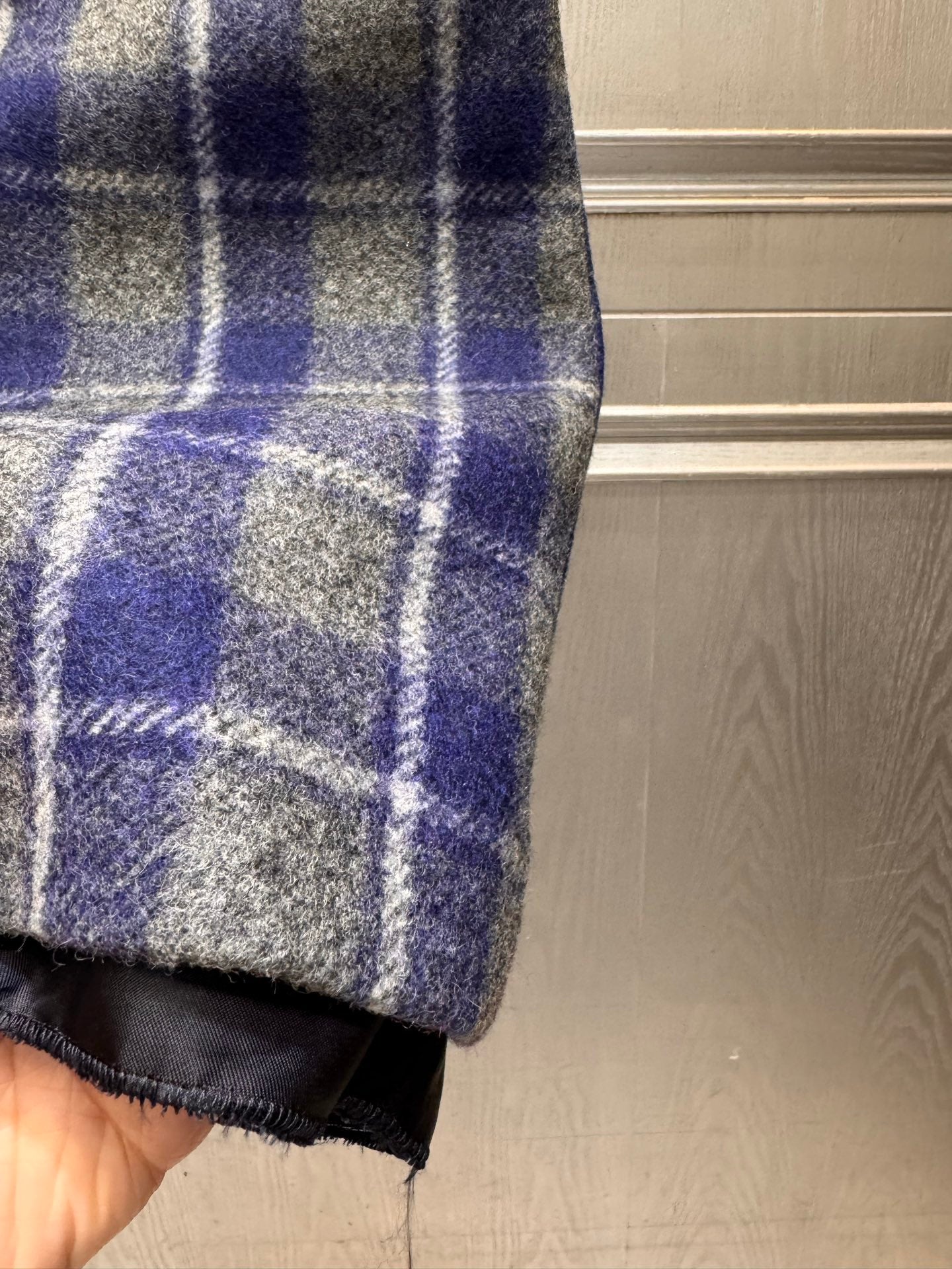 Miumiu 2026 Plaid Vest Dress Blue-Gray Wool Viscose