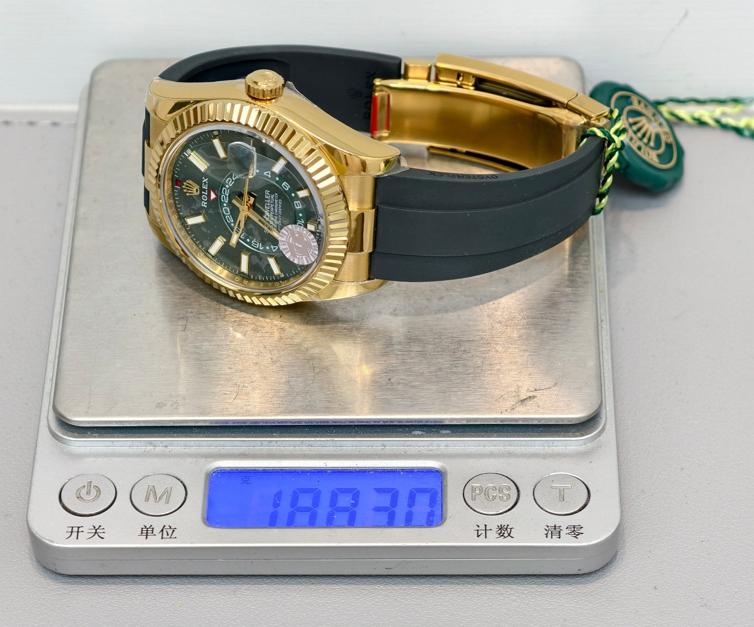 Rolex Sky-Dweller 42mm Gold Case Green Dial