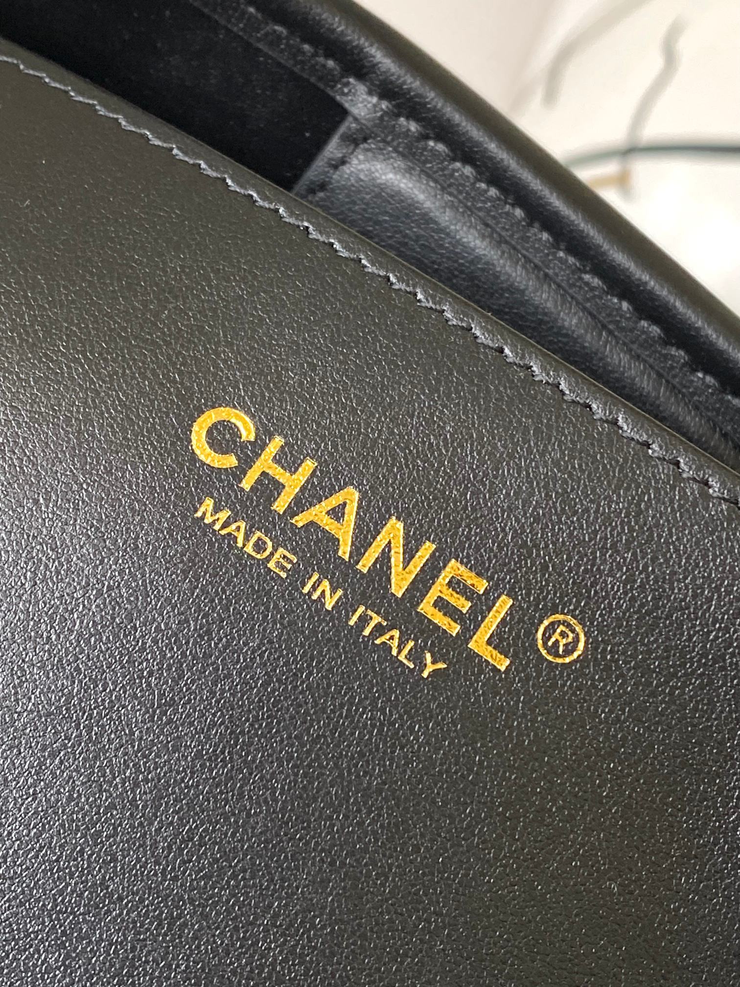 Chanel 2026 Deauville Tote Bag 46cm Black mix White Canvas Leather 331127