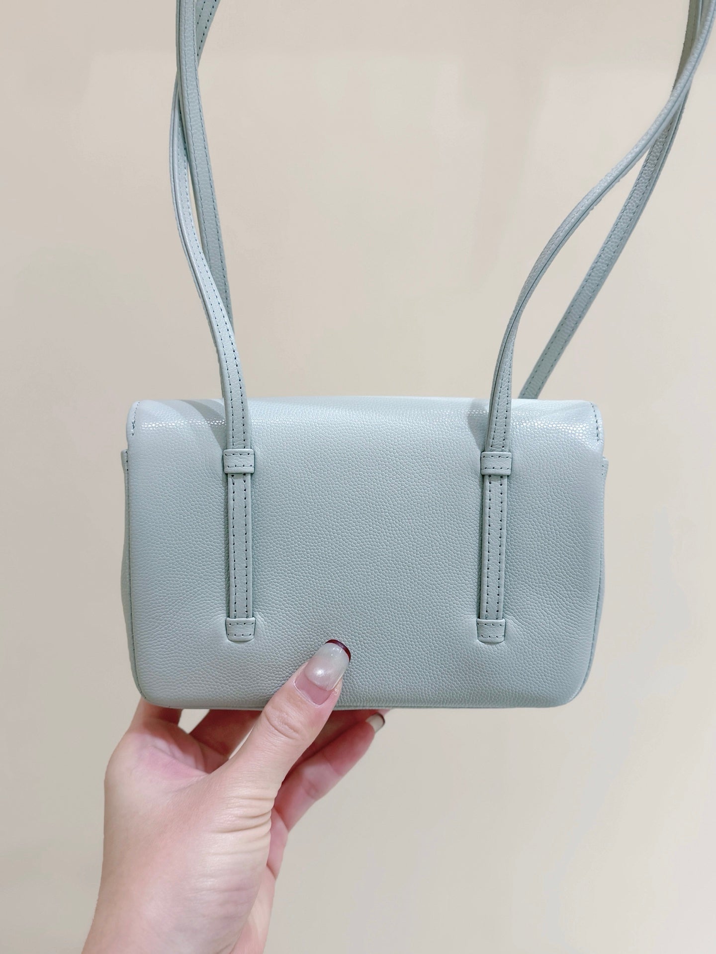 Chanel 26 Shoulder Bag 17 Light Blue Caviar Leather 349528