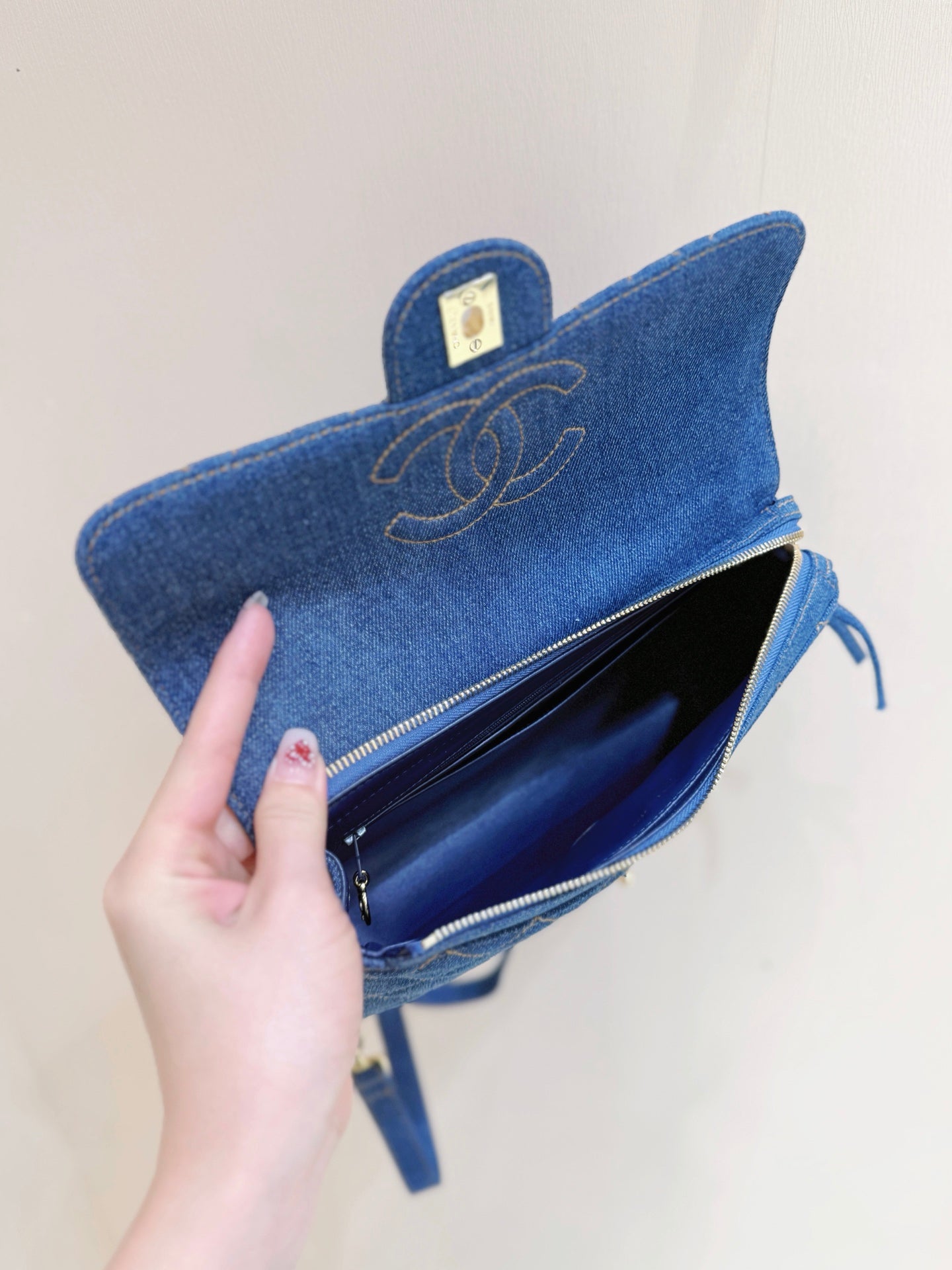 Chanel 2026 Backpack 26cm Blue Denim Leather 289705