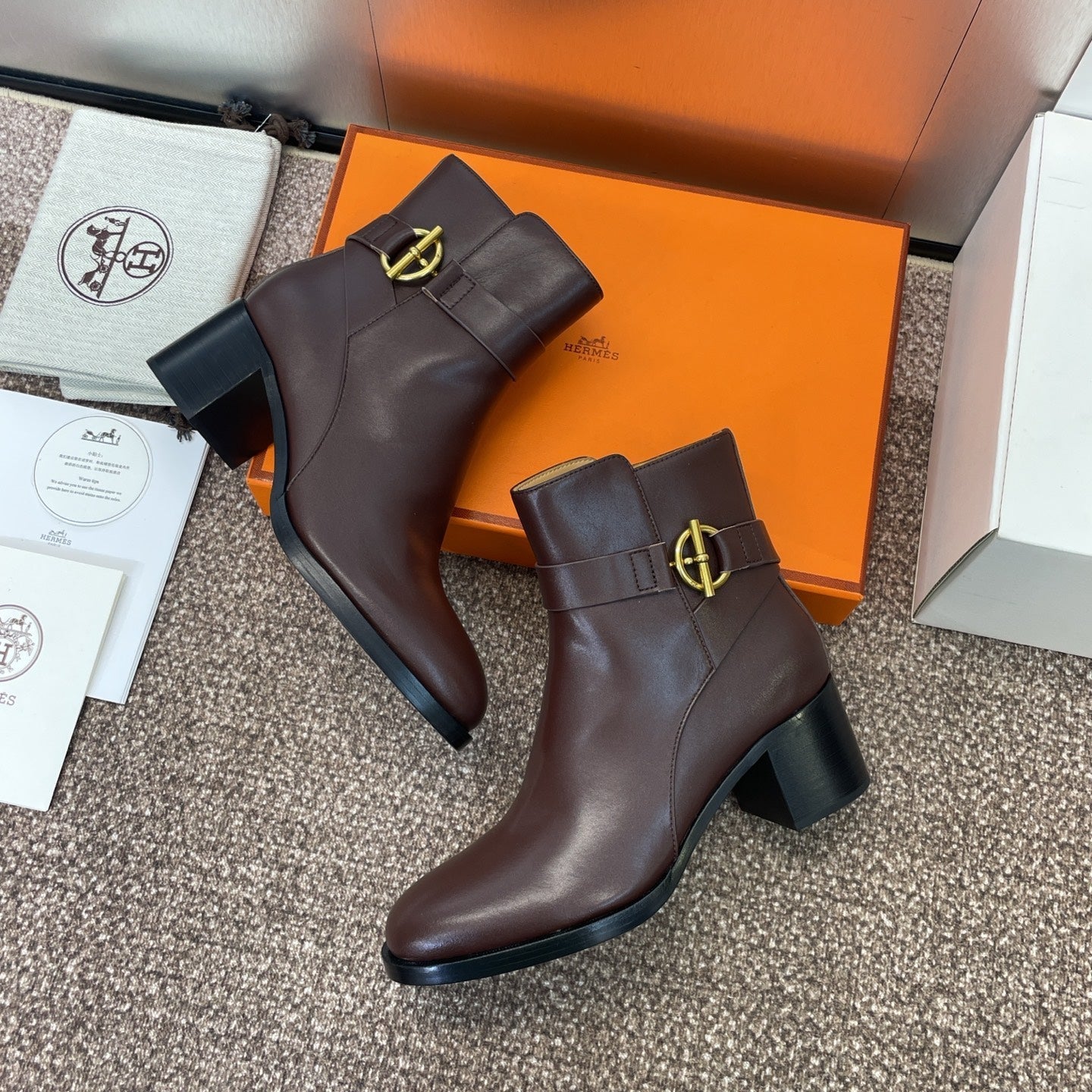 HM 25 Jill Ankle Boot Chocolate Brown Calfskin 508501