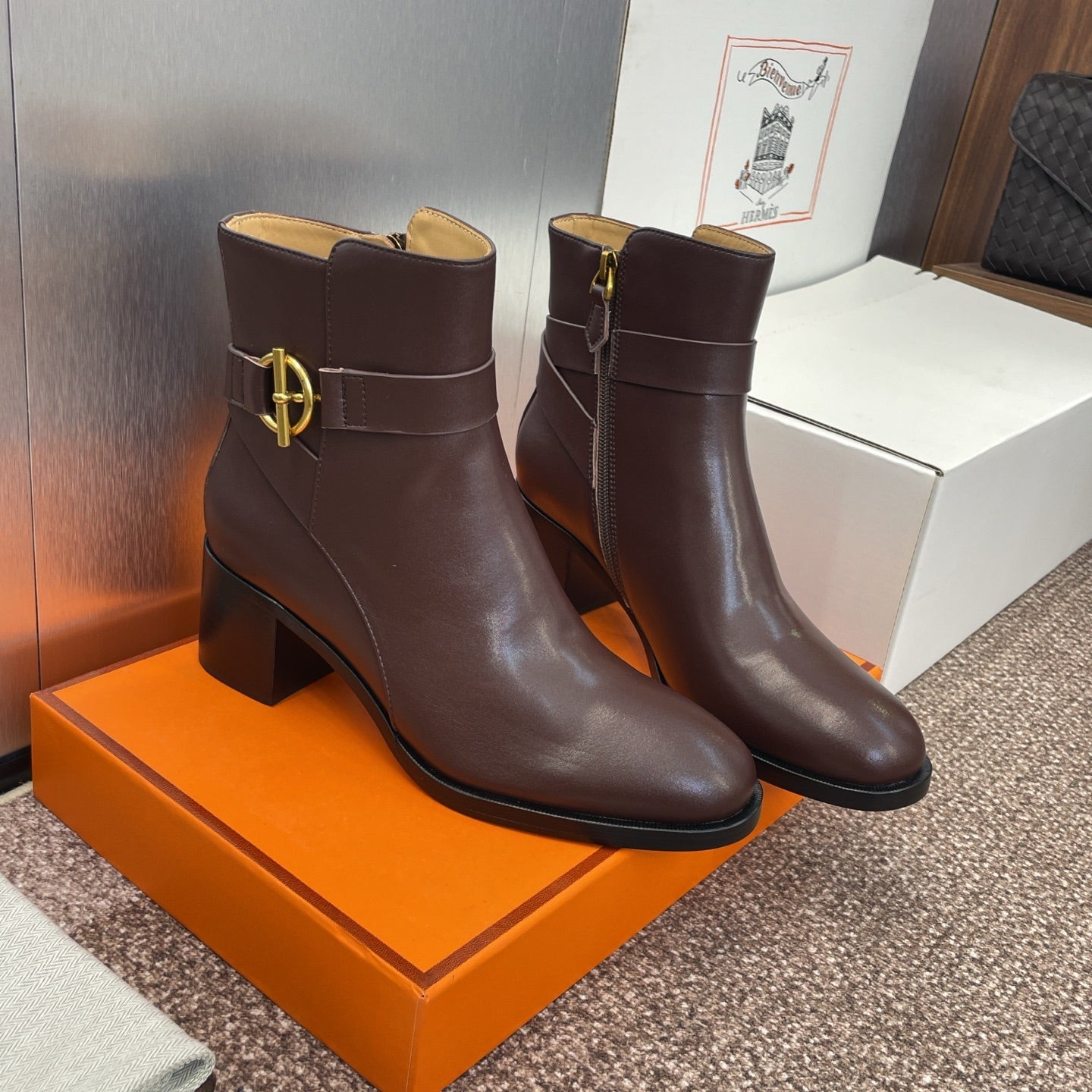 HM 25 Jill Ankle Boot Chocolate Brown Calfskin 508501