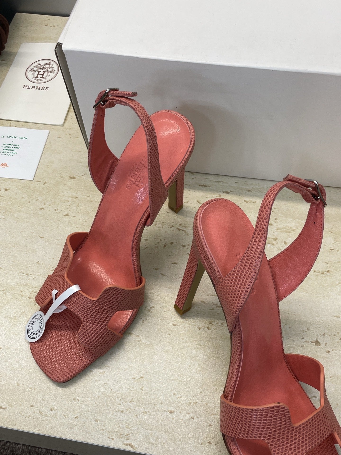 HM 26ss High Heel Sandals 105 Soft Pink Cowhide 607110