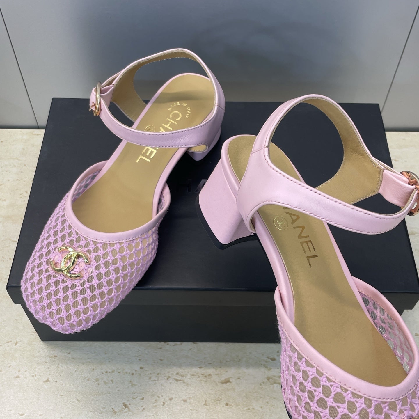 CC 26 Slingback Pump 45mm Pink Beige Mesh Sheepskin 607480
