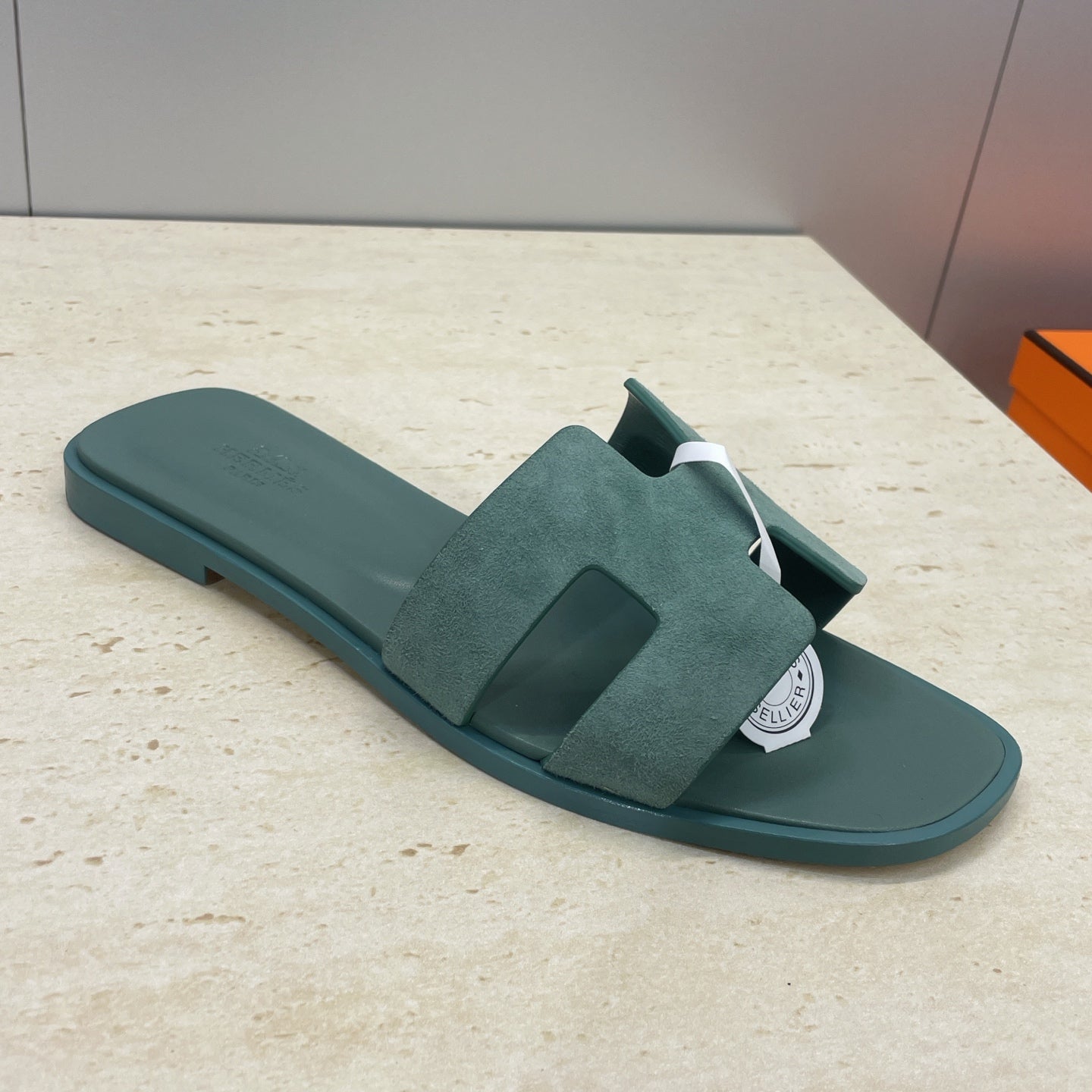 HM 26ss  Oran Sandals Moss Green Suede Cowhide 607203