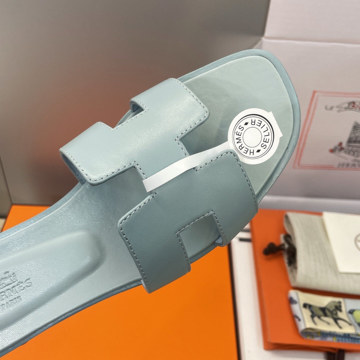 HM 26ss Oran Sandals Baby Blue Calfskin 607223